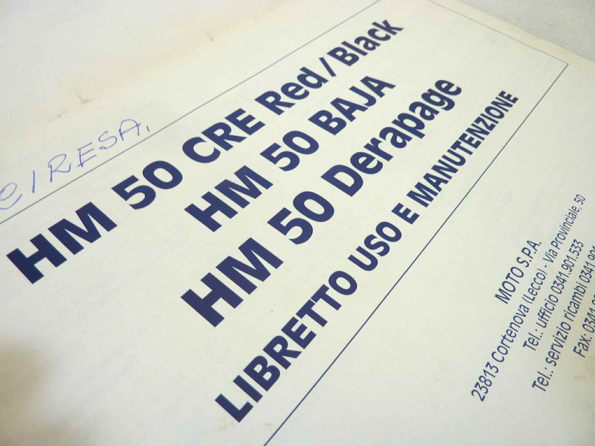 Libretto uso e manutenzione Honda CRE Baja Derapage manuale utente ORIGINALE ita dim 21 x 30 cm - immagine 3