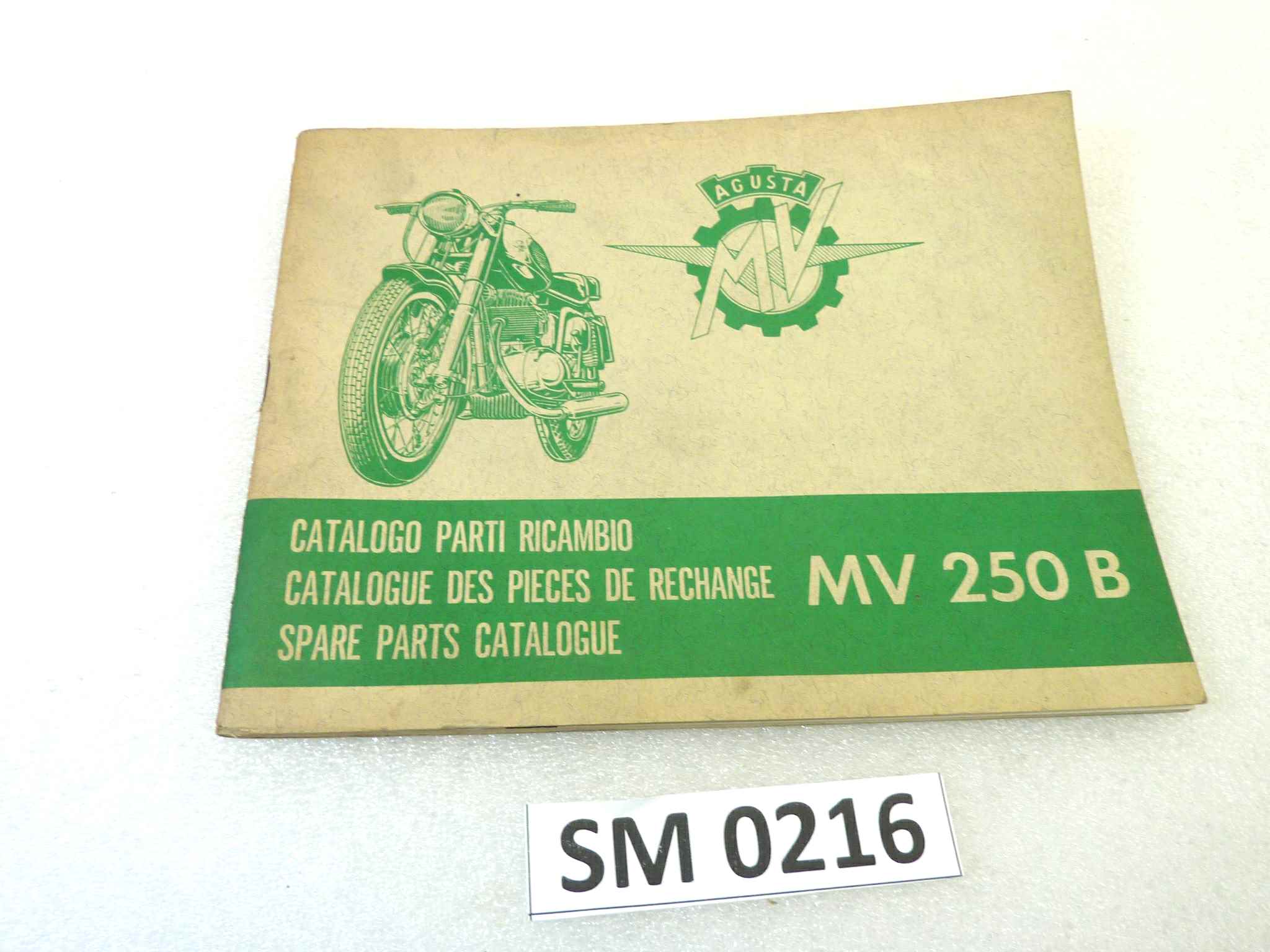 Catalogo parti ricambio MV Agusta 250 B ricambi ORIGINALE eng ita fra Parts Catalog dim 16 x 21 cm