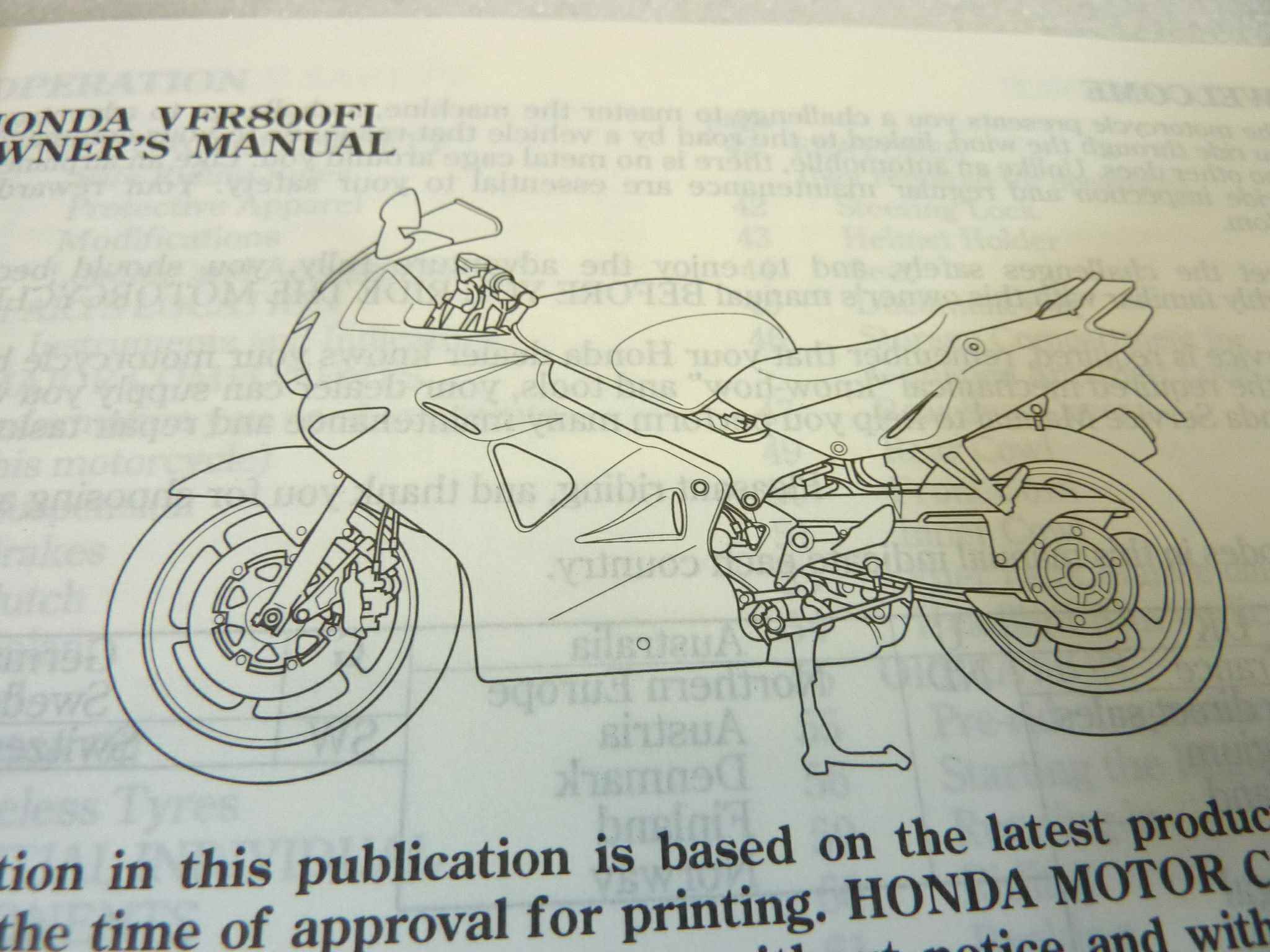 Libretto uso e manutenzione Honda VFR800 FI manuale utente ORIGINALE eng fra ger dim 10,5 x 15 cm - immagine 6