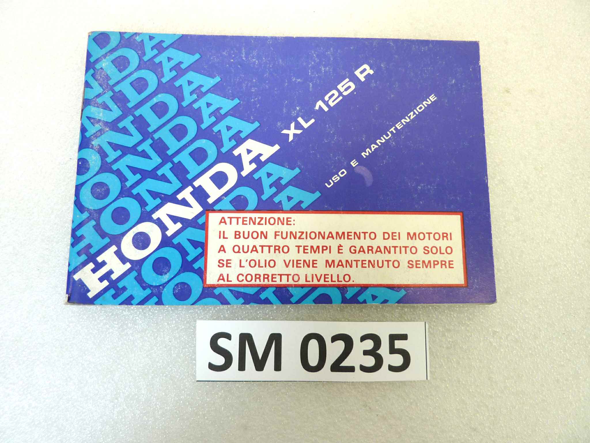 Libretto uso e manutenzione Honda XL125R manuale utente ORIGINALE ita