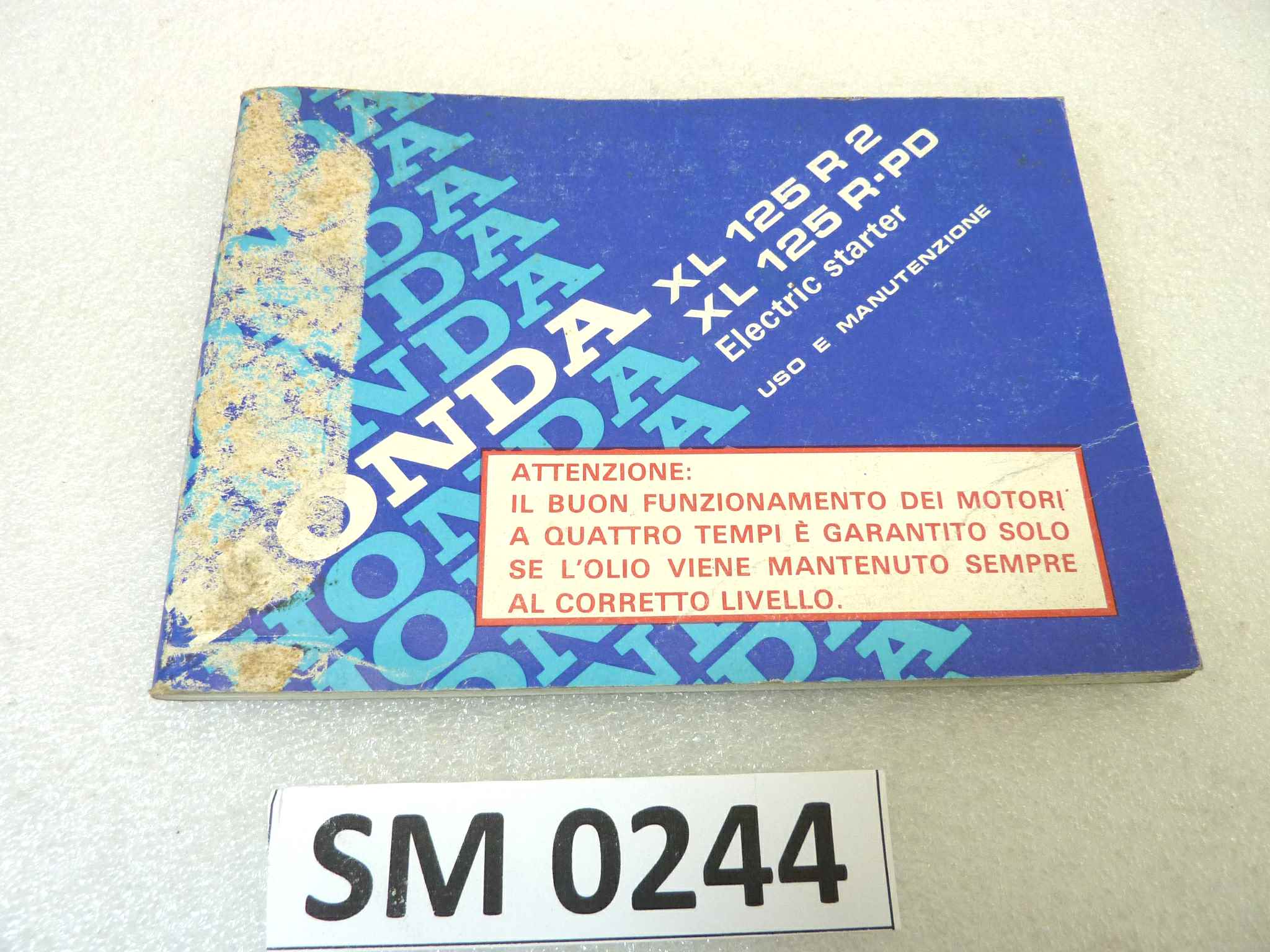 Libretto uso e manutenzione Honda XL125R 2 PD manuale utente ORIGINALE ita