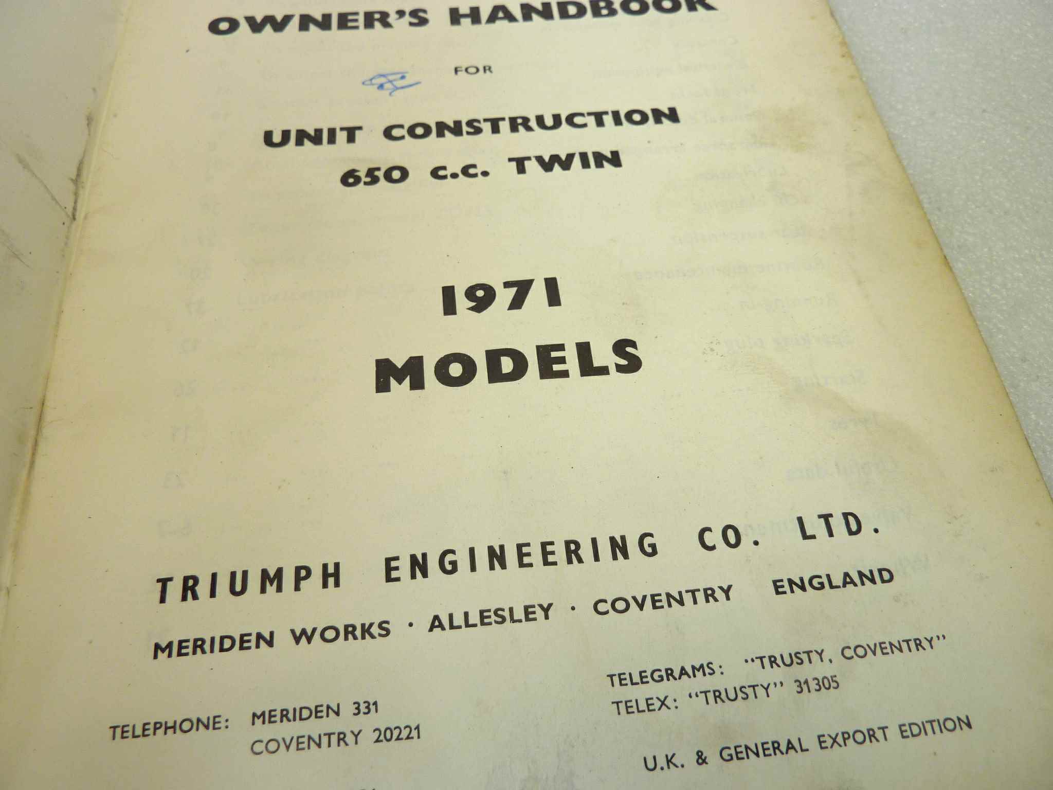 Libretto uso e manutenzione Triumph Bonneville T120 Tiger 1971 manuale utente ORIGINALE eng - immagine 3