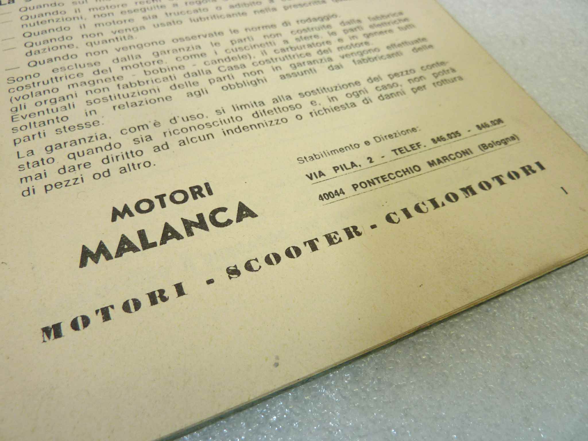 Libretto uso e manutenzione Malanca Motori vari modelli manuale utente ORIGINALE ita - immagine 3