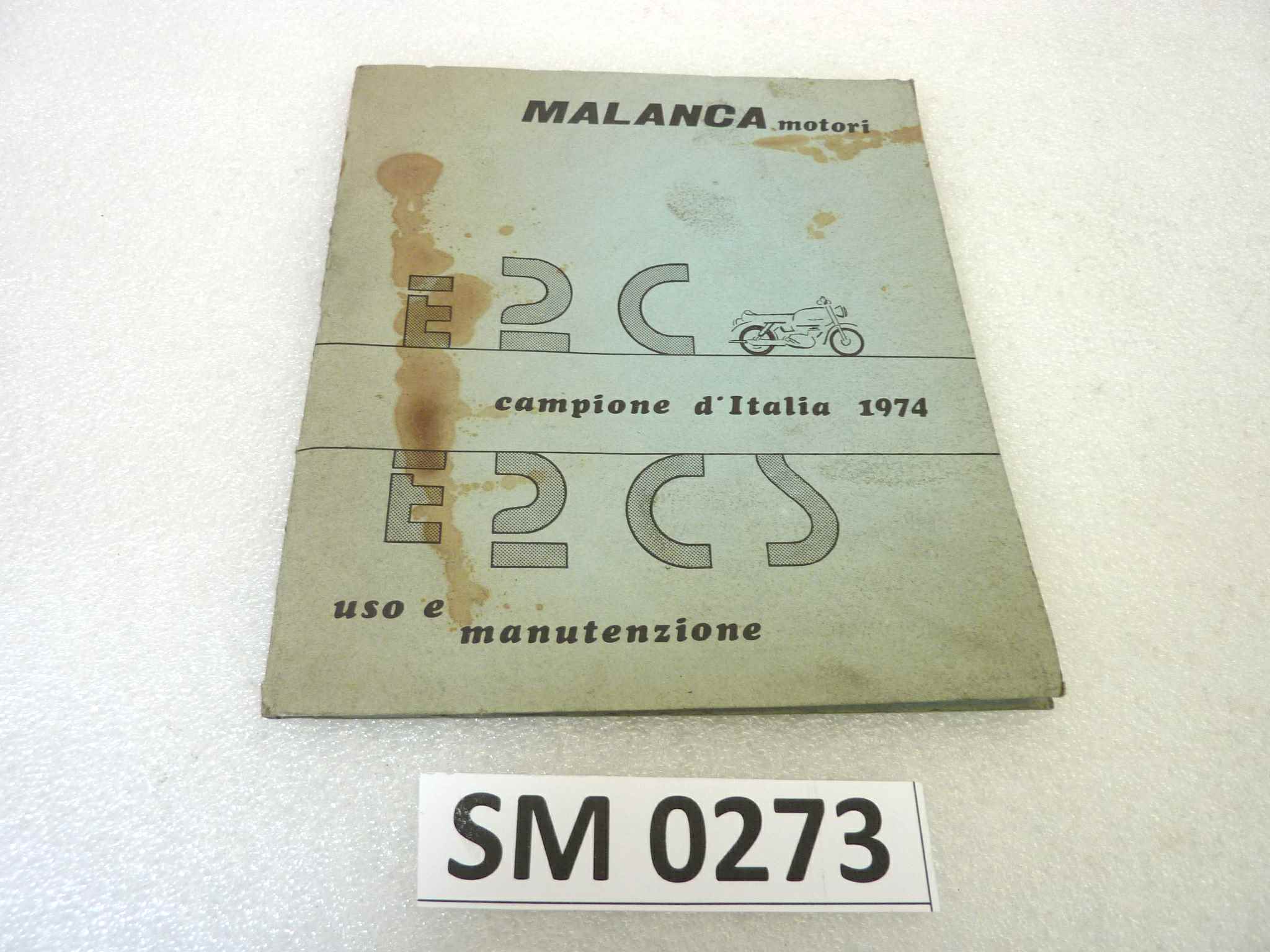 Libretto uso e manutenzione Malanca E2C S manuale utente ORIGINALE ita