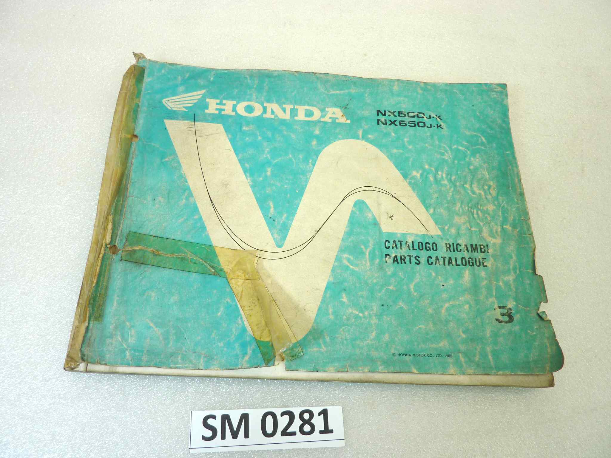 Catalogo parti ricambio Honda NX500 650 J K ricambi ORIGINALE ita eng Parts Catalog dim 21,5 x 28 cm