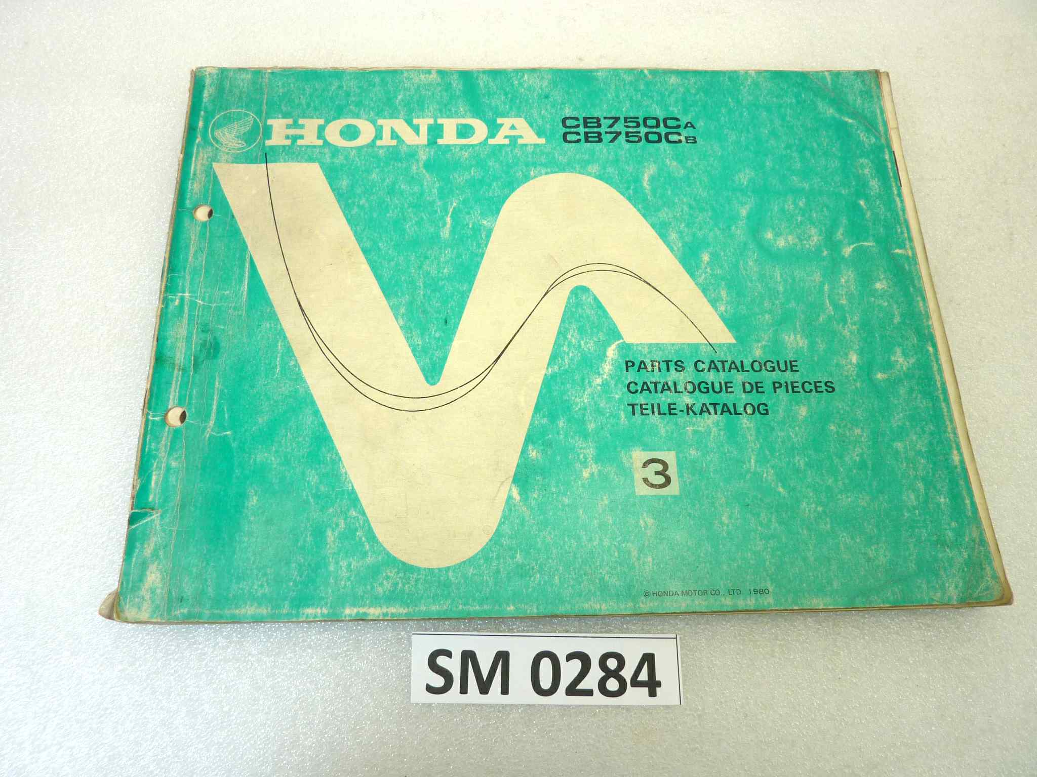 Catalogo parti ricambio Honda CB750C ricambi ORIGINALE eng fra ger Parts Catalog dim 21,5 x 28 cm