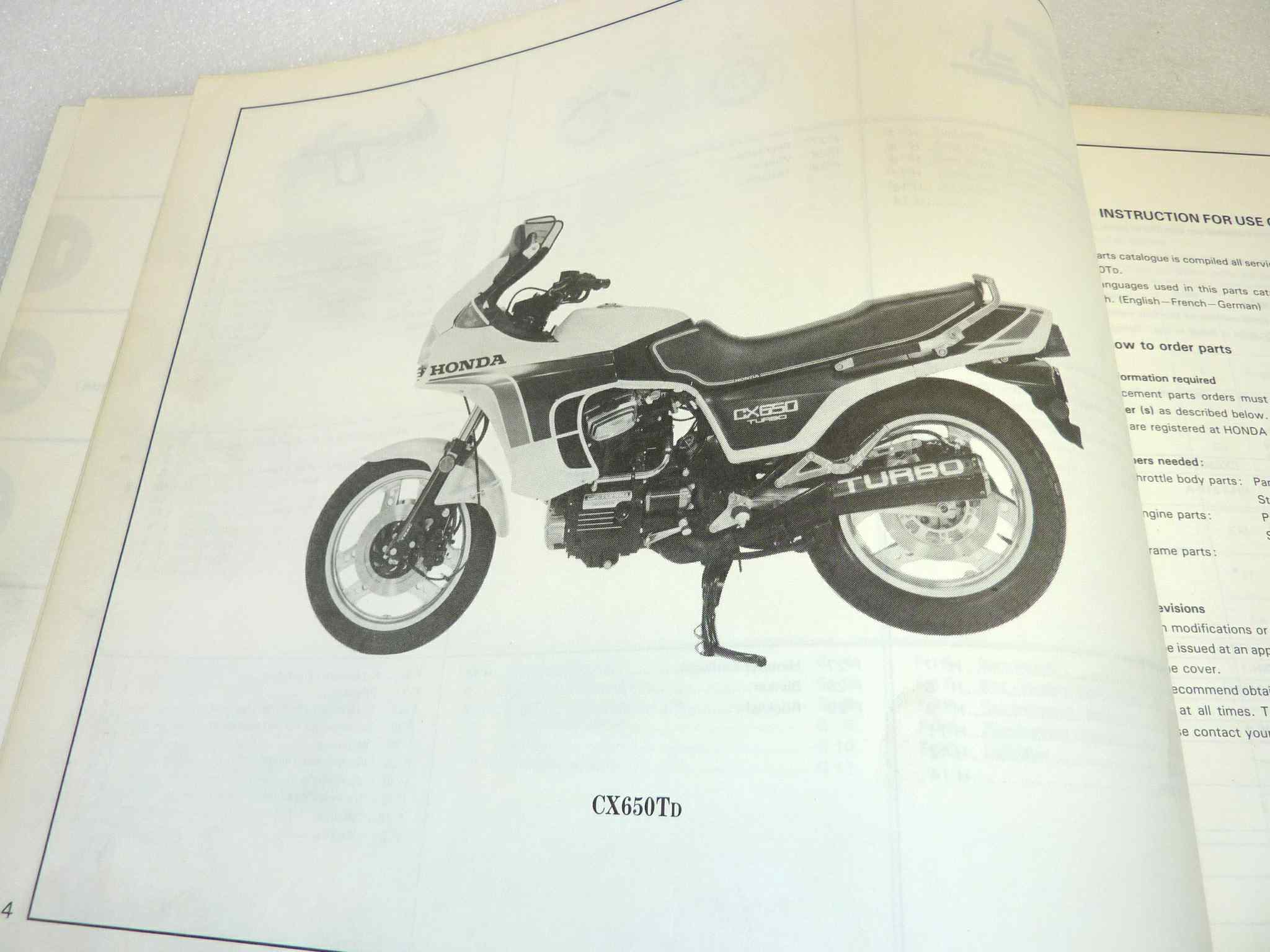 Catalogo parti ricambio Honda CX650T ricambi ORIGINALE eng fra ger Parts Catalog dim 21,5 x 28 cm - immagine 6