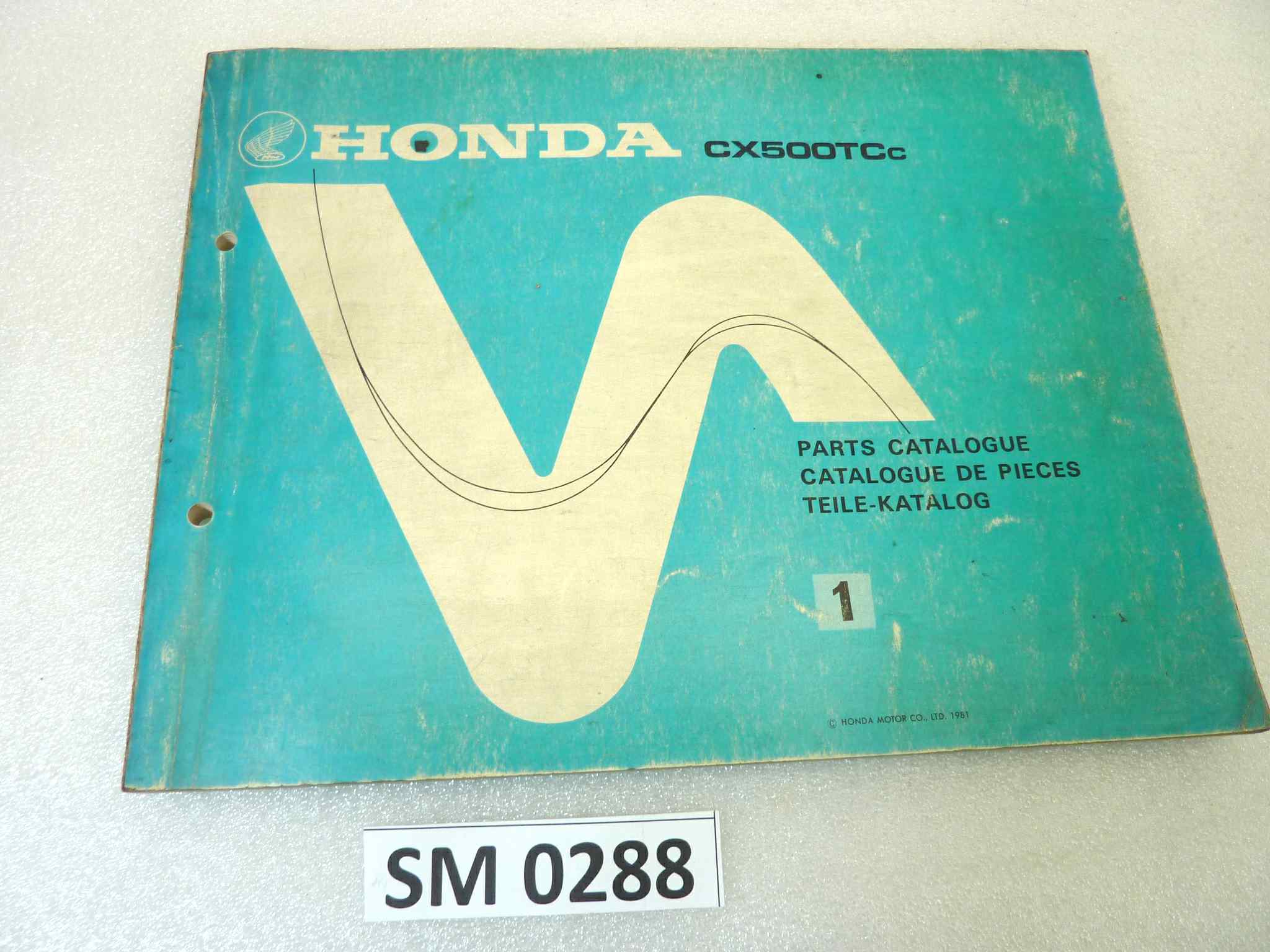 Catalogo parti ricambio Honda CX500TC ricambi ORIGINALE eng fra ger Parts Catalog dim 21,5 x 28 cm