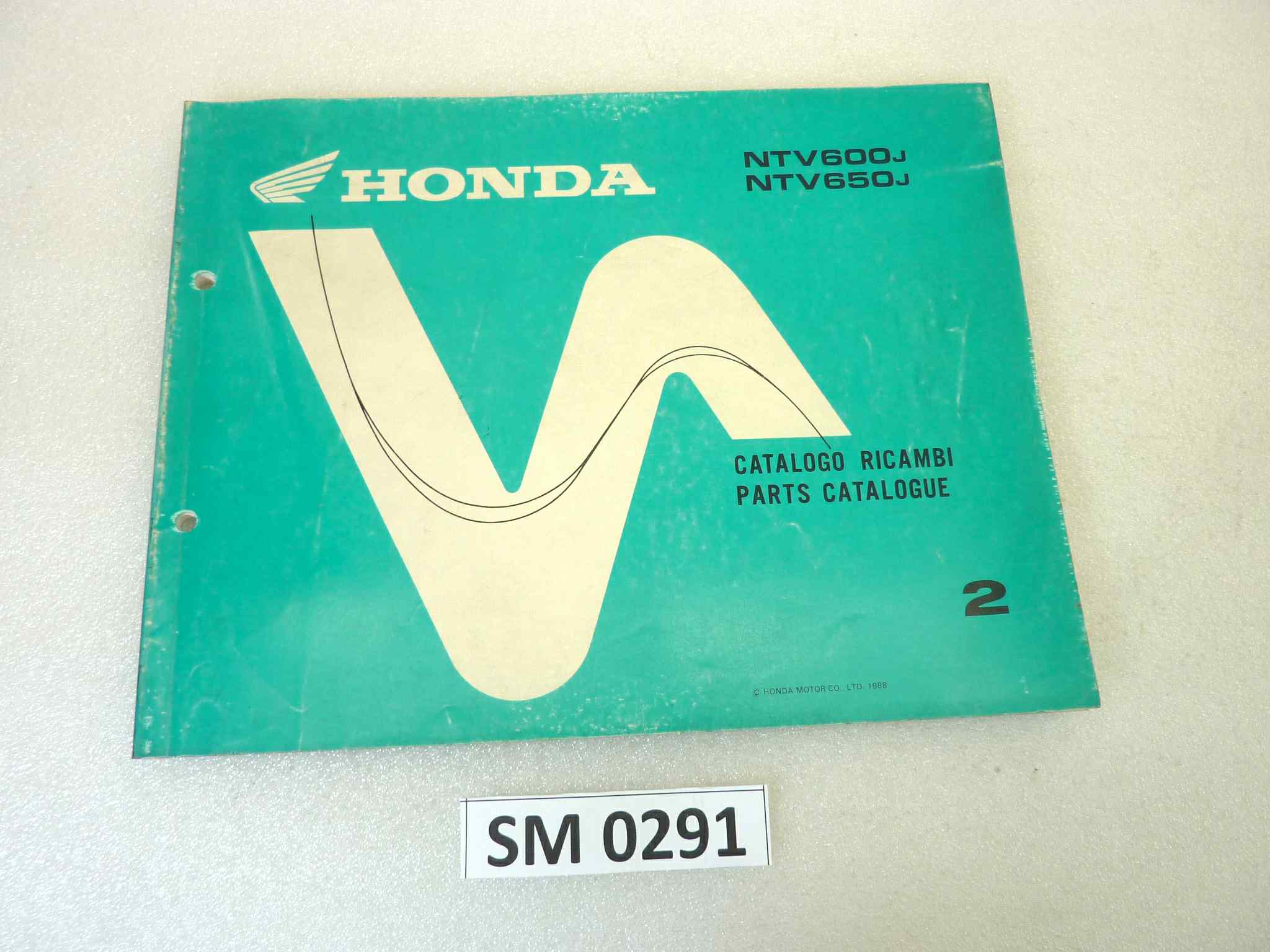 Catalogo parti ricambio Honda NTV600 650J 2 ricambi ORIGINALE ita eng Parts Catalog dim 21,5 x 28 cm