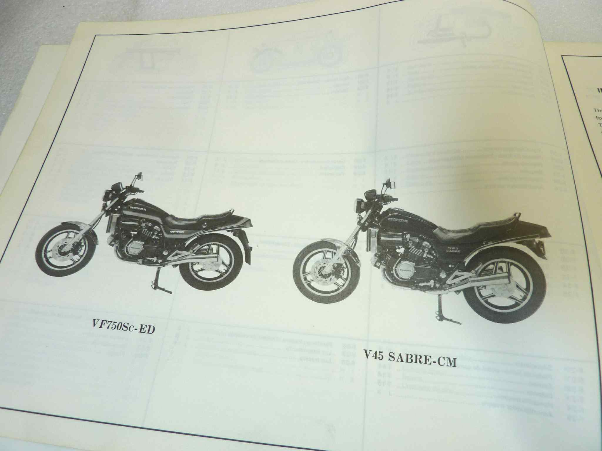 Catalogo parti ricambio Honda VF750S V45 Sabre ricambi ORIGINALE eng fra ger esp Parts Catalog dim 21,5 x 28 cm - immagine 5