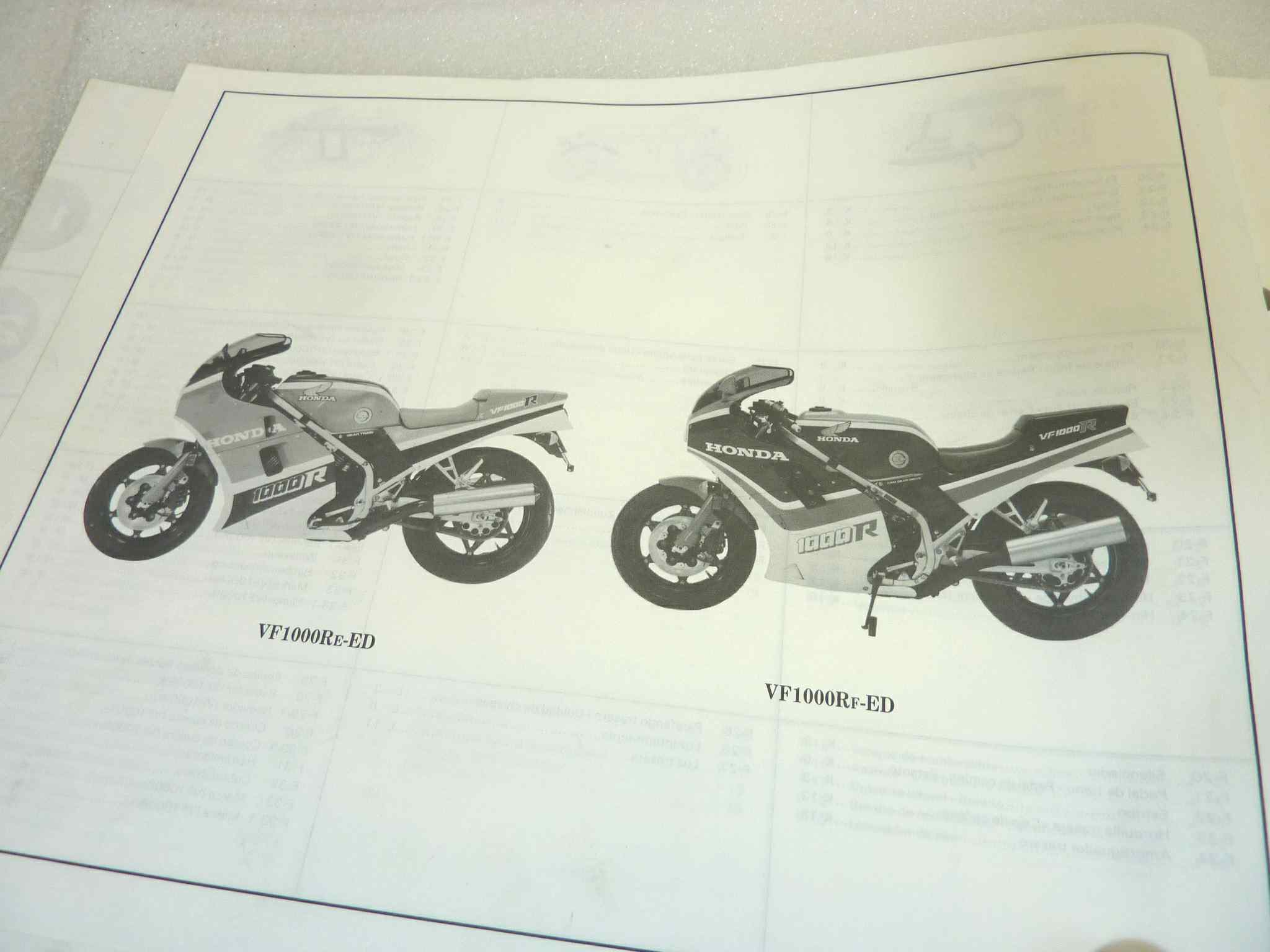 Catalogo parti ricambio Honda VF1000R 2 ricambi ORIGINALE eng fra ger esp Parts Catalog dim 21,5 x 28 cm - immagine 6