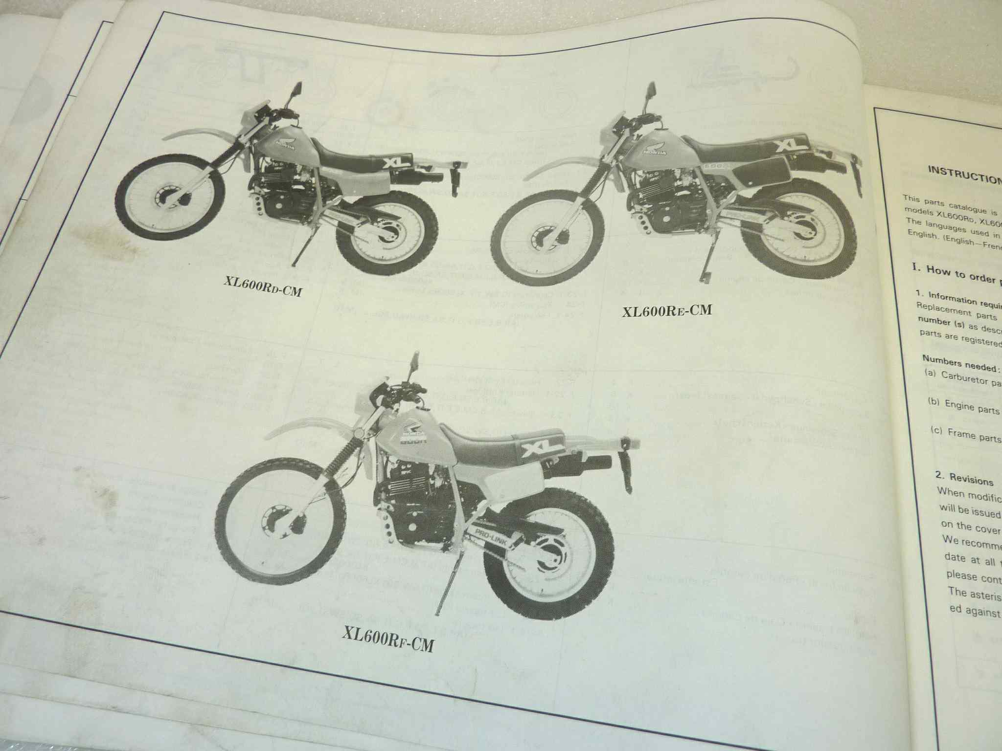 Catalogo parti ricambio Honda XL600R L ricambi ORIGINALE eng fra ger esp Parts Catalog dim 21,5 x 28 cm - immagine 6
