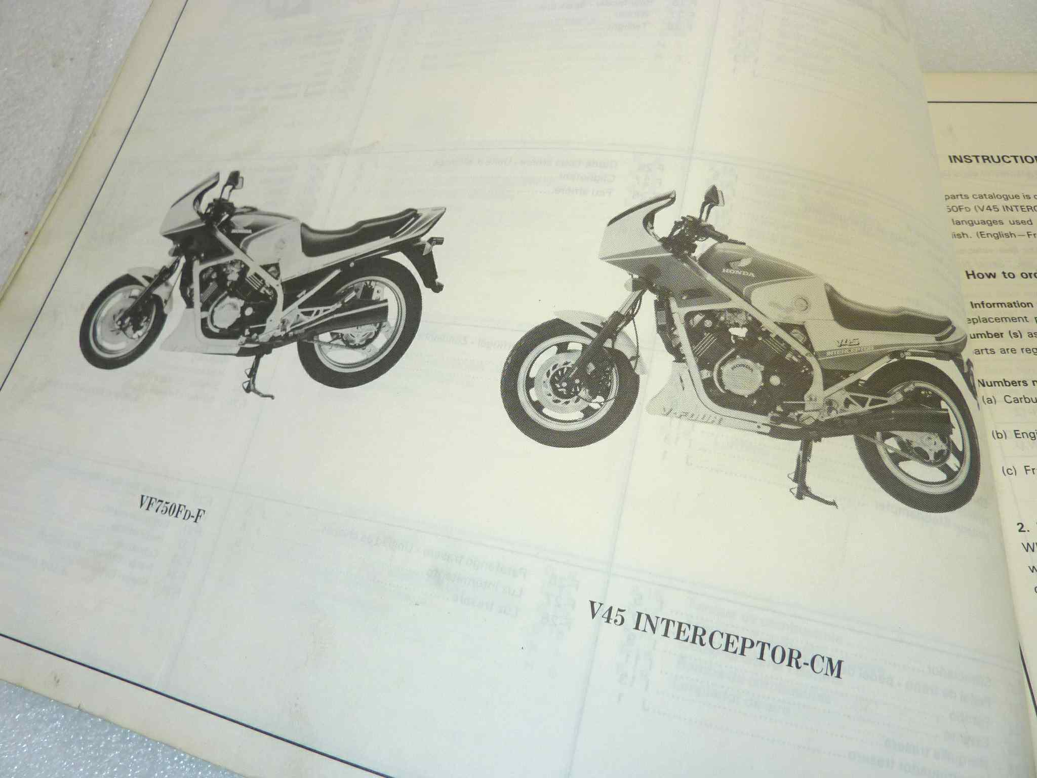 Catalogo parti ricambio Honda VF750F V45 Interceptor ricambi ORIGINALE eng fra ger esp Parts Catalog dim 21,5 x 28 cm - immagine 6
