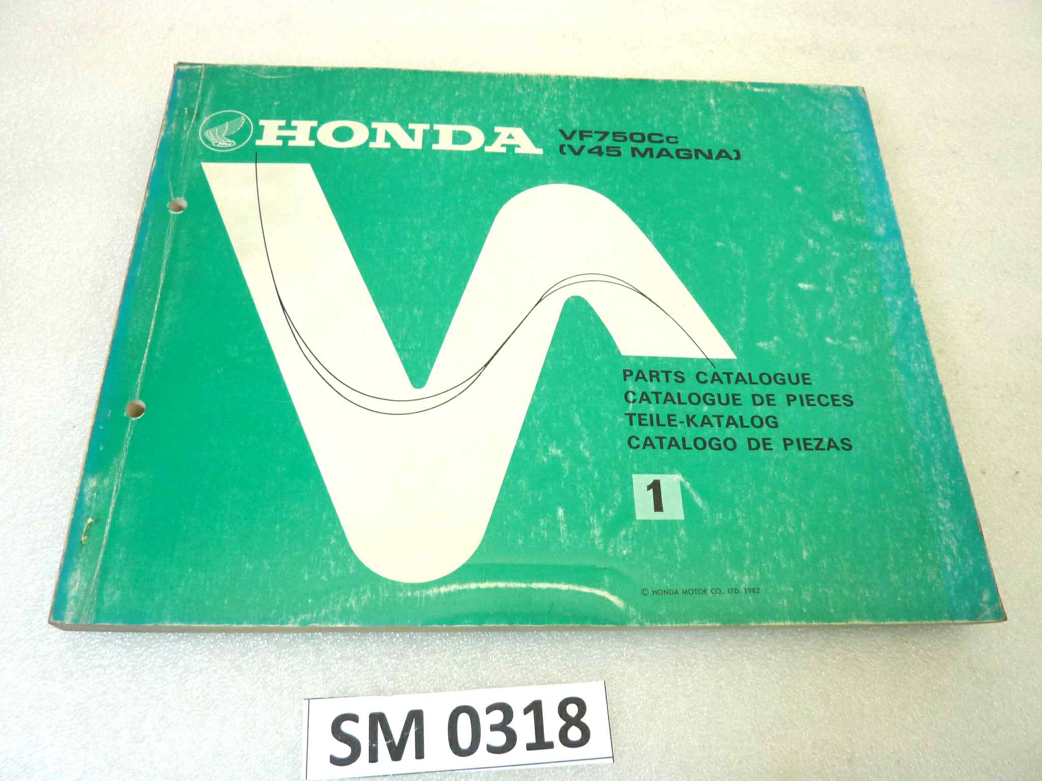 Catalogo parti ricambio Honda VF750 V45 Magna ricambi ORIGINALE eng fra ger esp Parts Catalog dim 21,5 x 28 cm