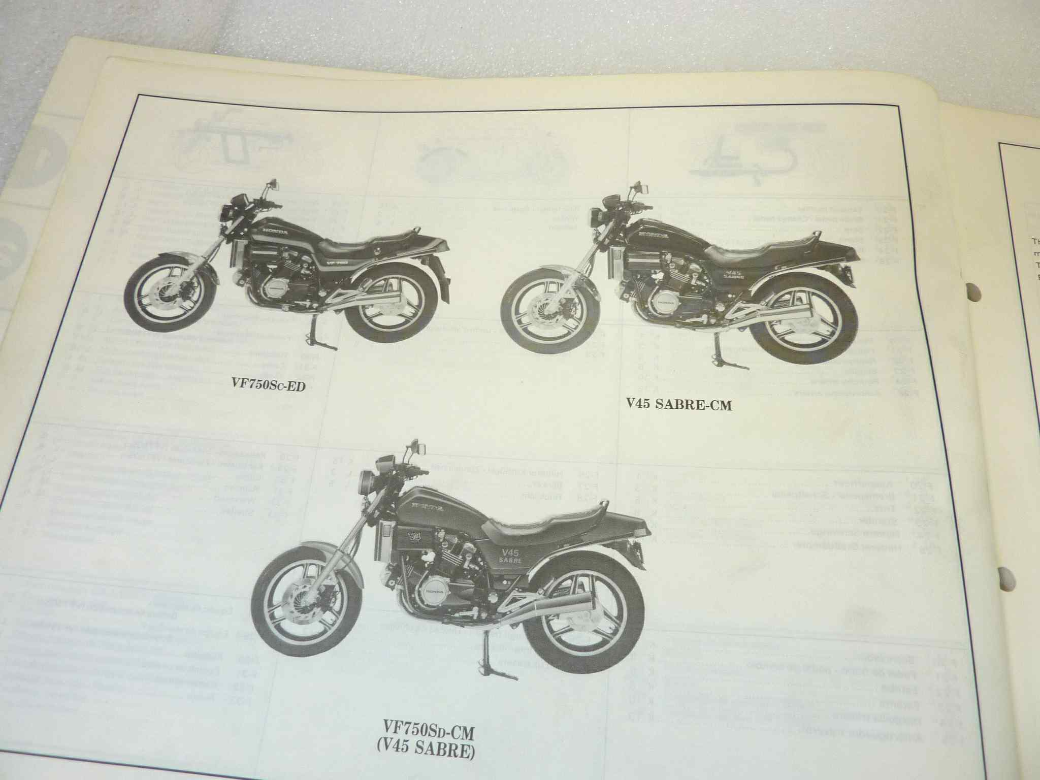 Catalogo parti ricambio Honda VF750S V45 Sabre 2 ricambi ORIGINALE eng fra ger esp Parts Catalog dim 21,5 x 28 cm - immagine 6