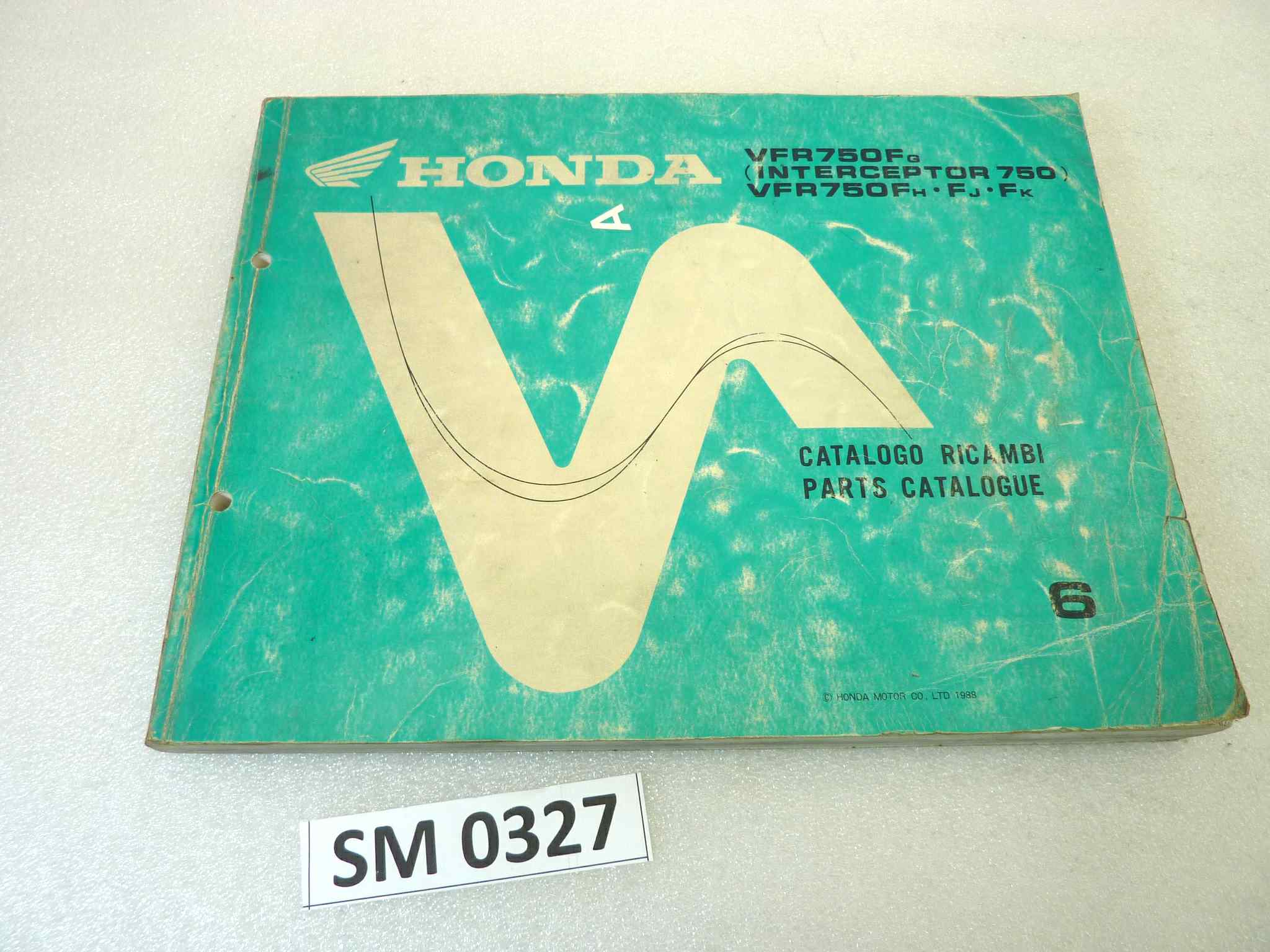 Catalogo parti ricambio Honda VFR750F Interceptor 6 ricambi ORIGINALE ita eng Parts Catalog dim 21,5 x 28 cm