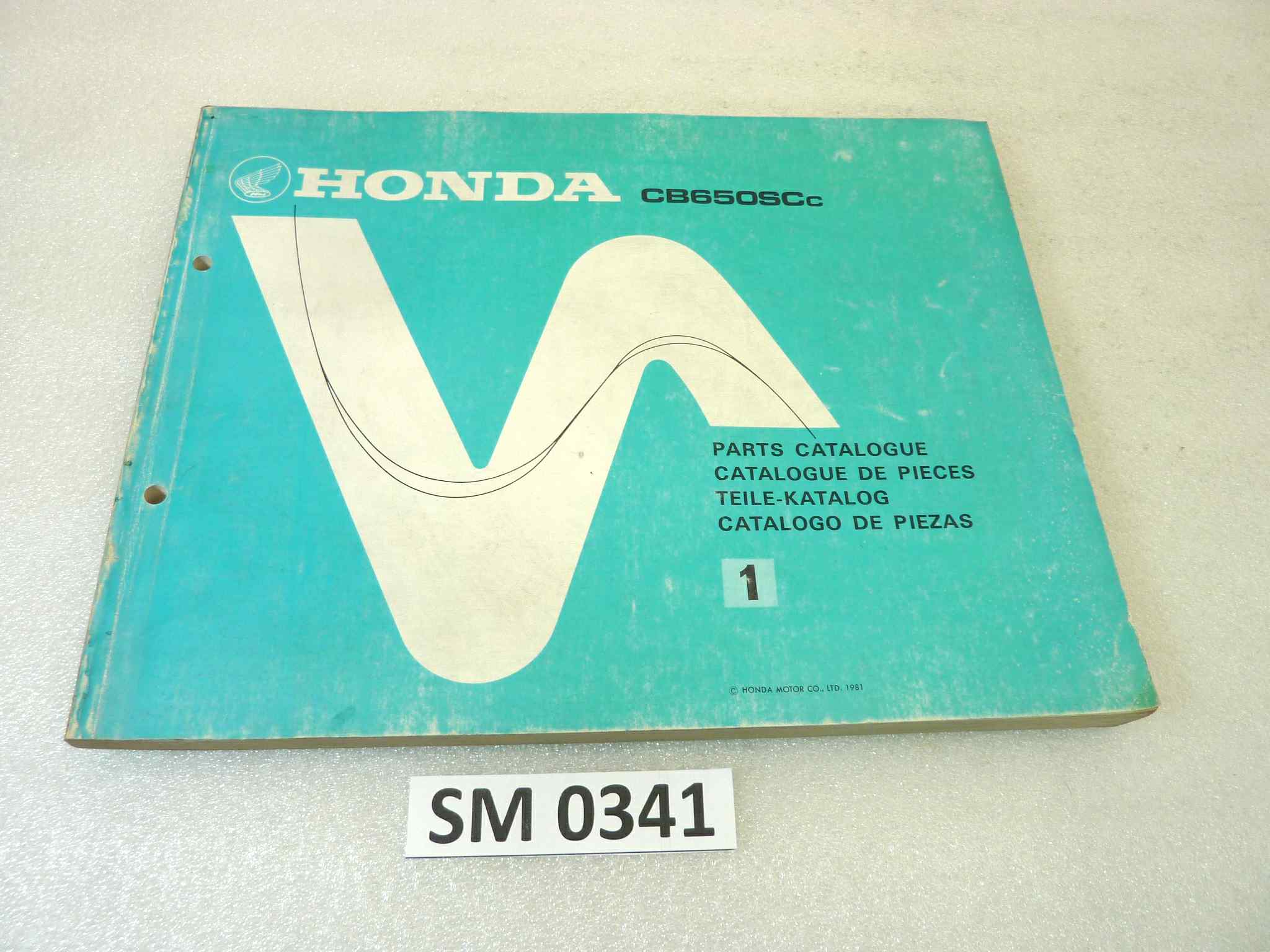 Catalogo parti ricambio Honda CB650SC ricambi ORIGINALE eng fra ger esp Parts Catalog dim 21,5 x 28 cm