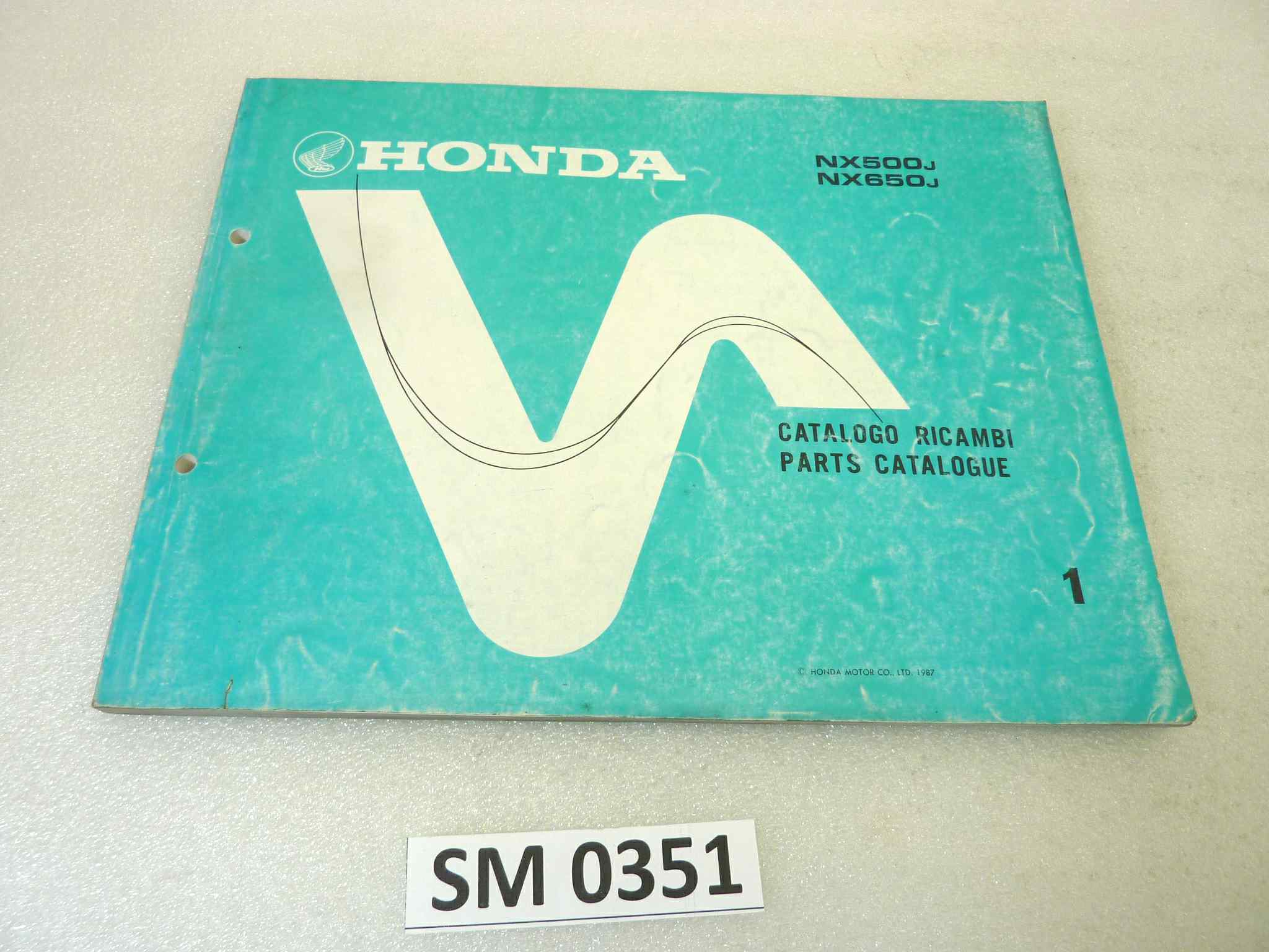 Catalogo parti ricambio Honda NX500 650 J ricambi ORIGINALE ita eng Parts Catalog dim 21,5 x 28 cm