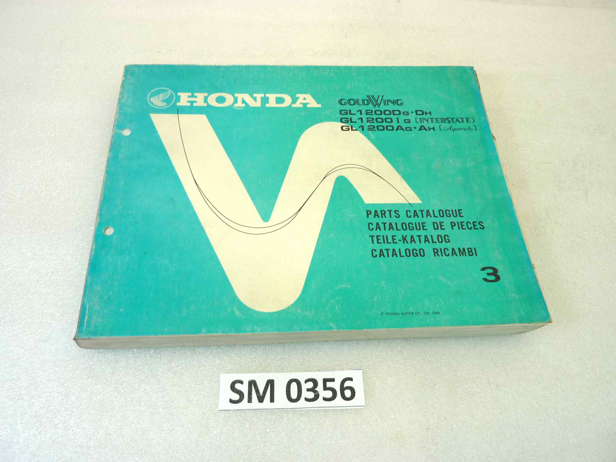Catalogo parti ricambio Honda GL1200 D GoldWing Intestate Aspencade 3 ricambi ORIGINALE ita eng fra ger Parts Catalog dim 21,5 x 28 cm