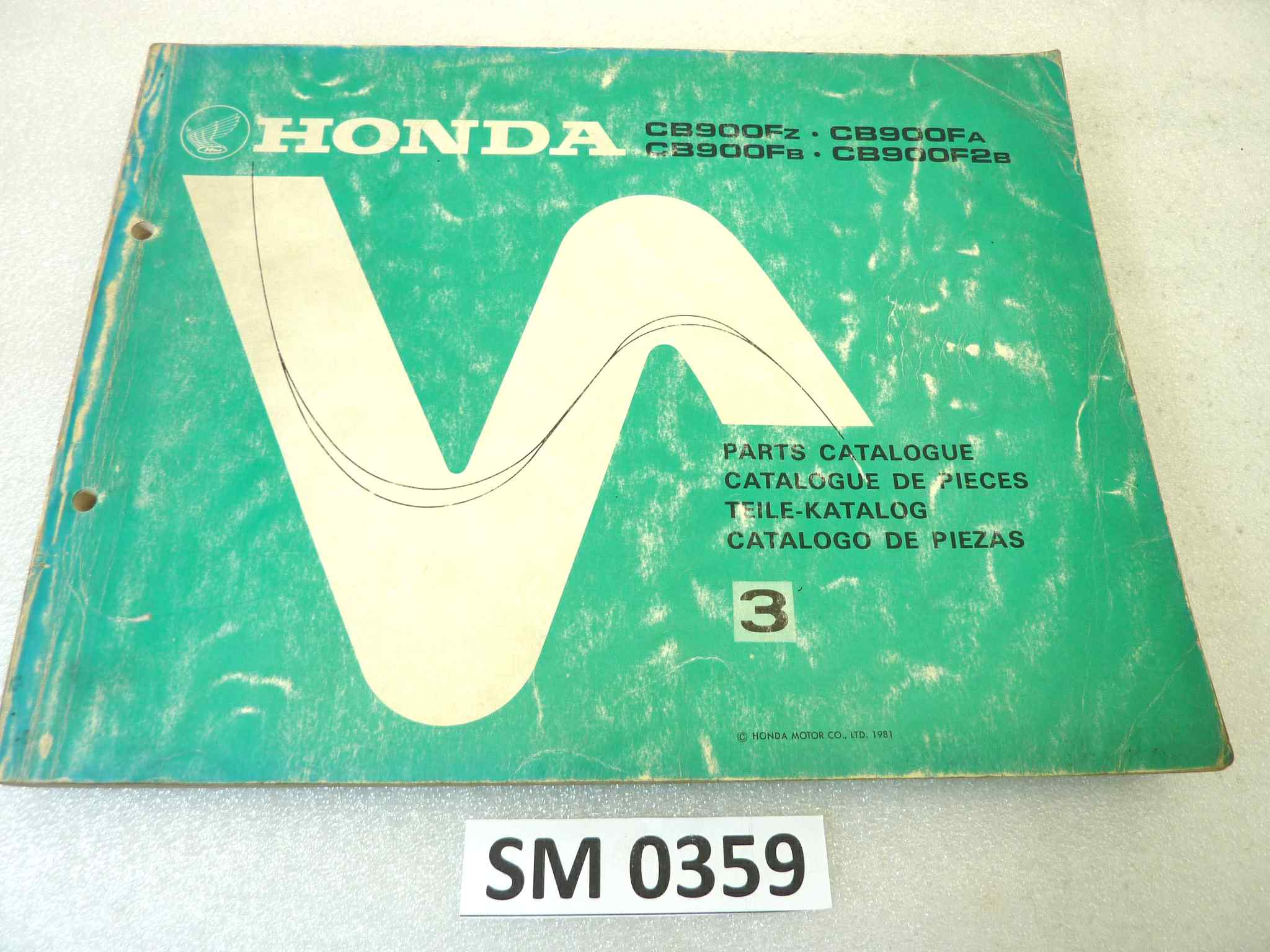 Catalogo parti ricambio Honda CB900F ricambi ORIGINALE eng fra ger esp Parts Catalog dim 21,5 x 28 cm