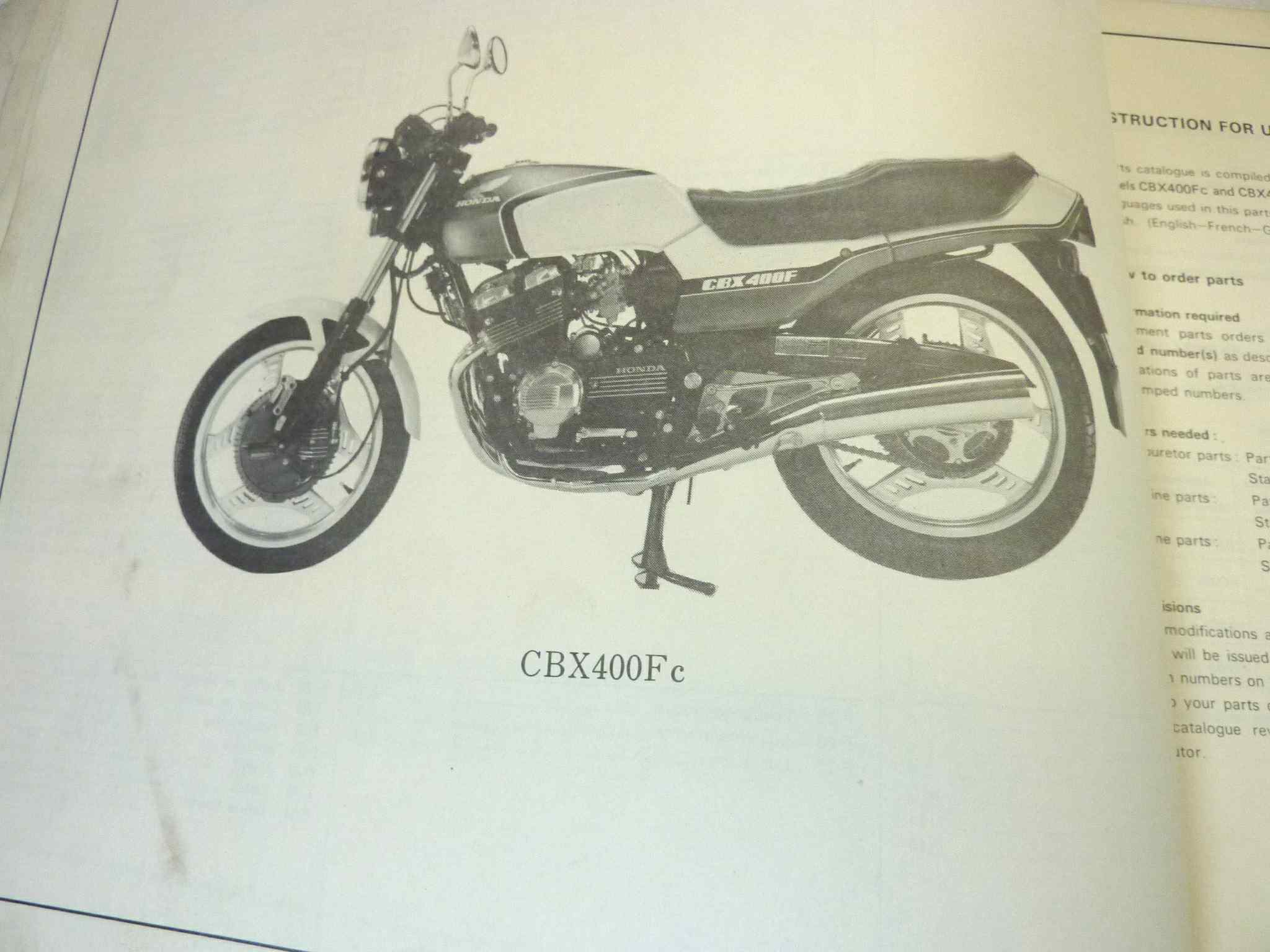 Catalogo parti ricambio Honda CBX400 F F2 ricambi ORIGINALE eng fra ger esp Parts Catalog dim 21,5 x 28 cm - immagine 6
