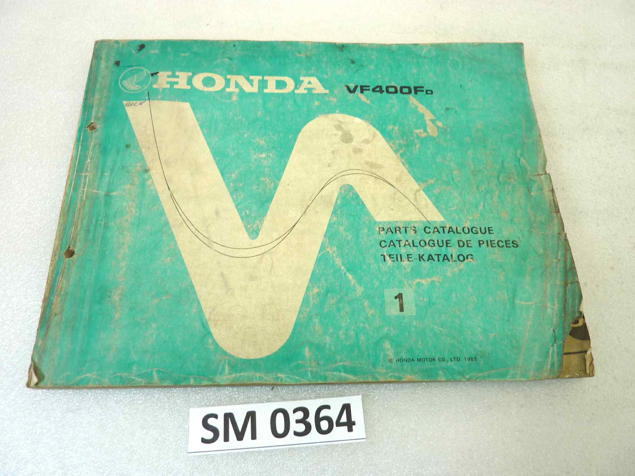 Catalogo parti ricambio Honda VF400FD ricambi ORIGINALE eng fra ger Parts Catalog dim 21,5 x 28 cm