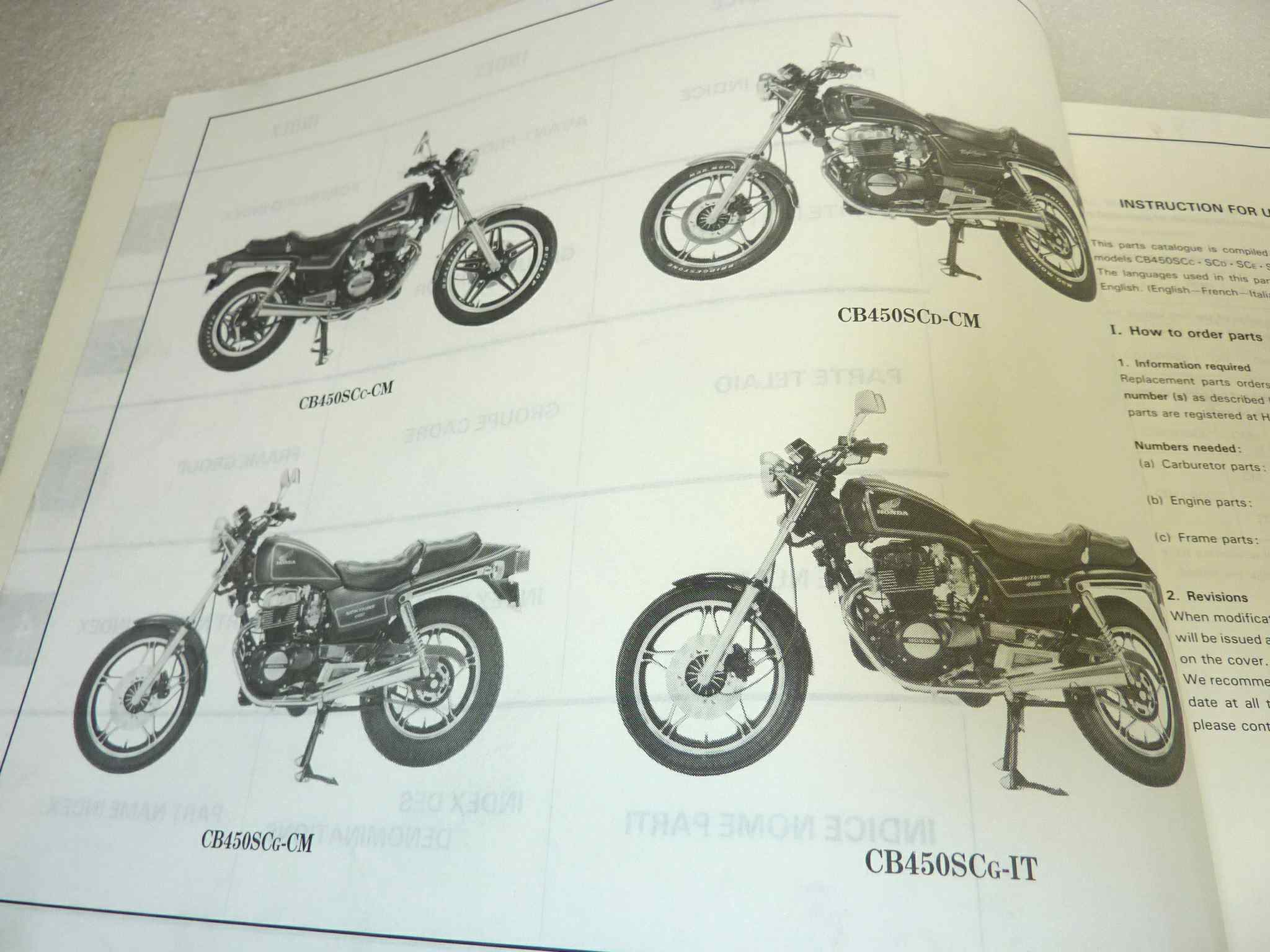 Catalogo parti ricambio Honda CB450SC ricambi ORIGINALE ita eng fra Parts Catalog dim 21,5 x 28 cm - immagine 6