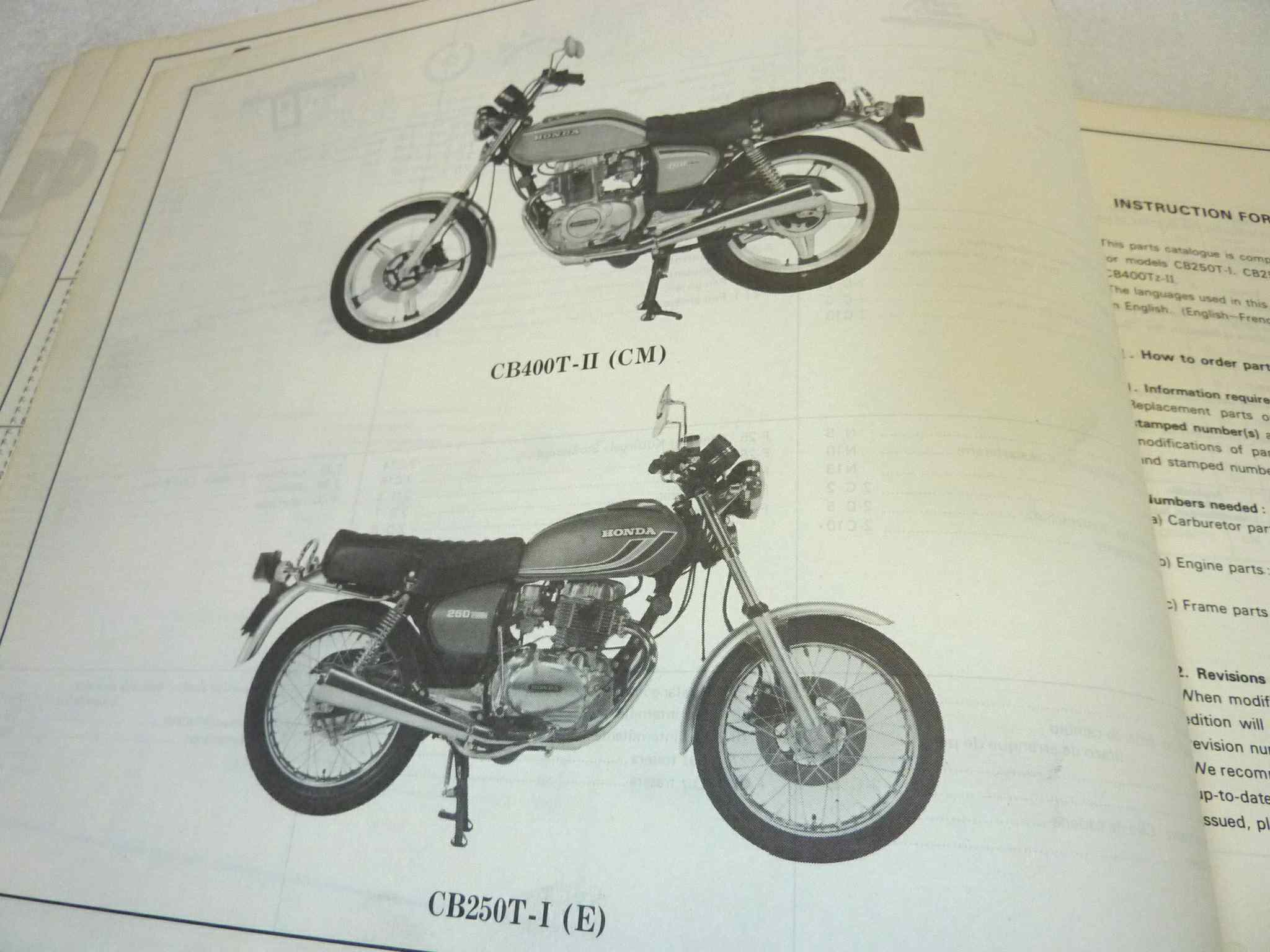 Catalogo parti ricambio Honda CB250T 400T TZ ricambi ORIGINALE eng fra ger esp Parts Catalog dim 21,5 x 28 cm - immagine 6