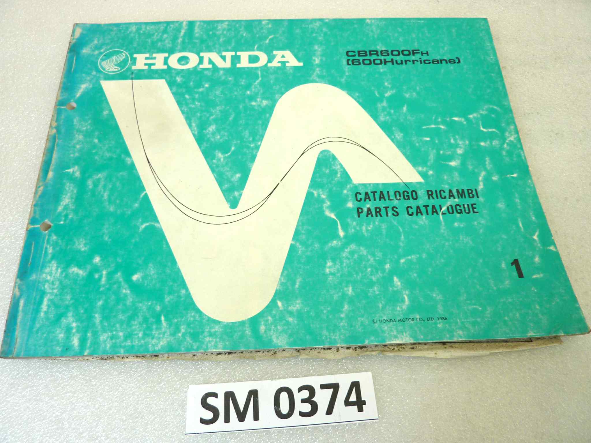 Catalogo parti ricambio Honda CBR600F Hurricane ricambi ORIGINALE ita eng Parts Catalog dim 21,5 x 28 cm