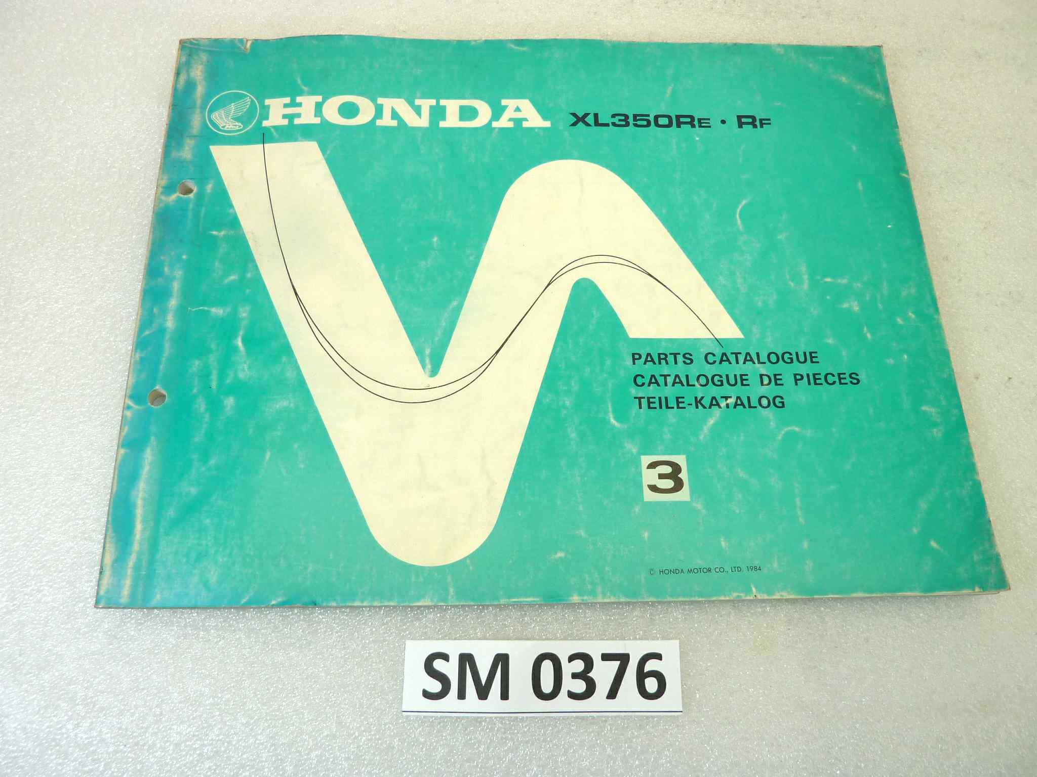 Catalogo parti ricambio Honda XL350R ricambi ORIGINALE eng fra ger Parts Catalog dim 21,5 x 28 cm