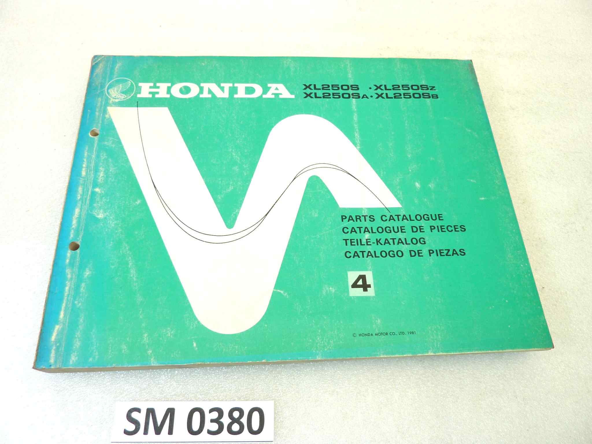 Catalogo parti ricambio Honda XL250S ricambi ORIGINALE eng fra ger esp Parts Catalog dim 21,5 x 28 cm