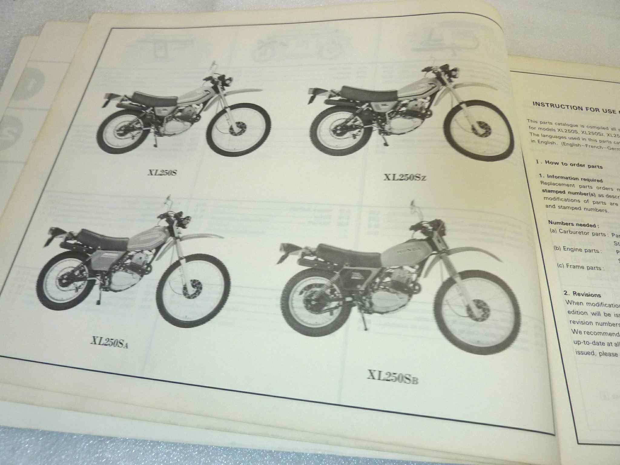 Catalogo parti ricambio Honda XL250S ricambi ORIGINALE eng fra ger esp Parts Catalog dim 21,5 x 28 cm - immagine 6