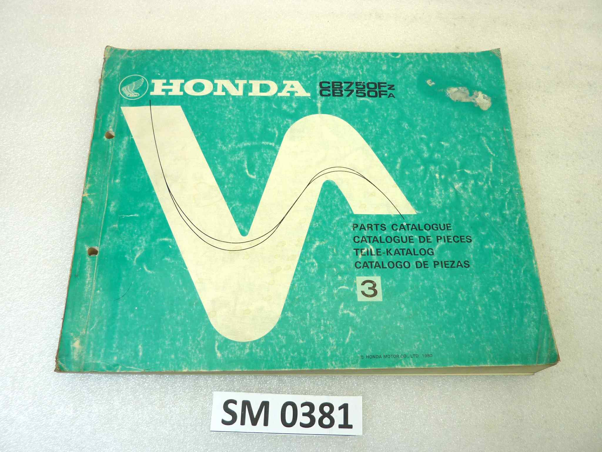 Catalogo parti ricambio Honda CB750F 3 ricambi ORIGINALE eng fra ger esp Parts Catalog dim 21,5 x 28 cm