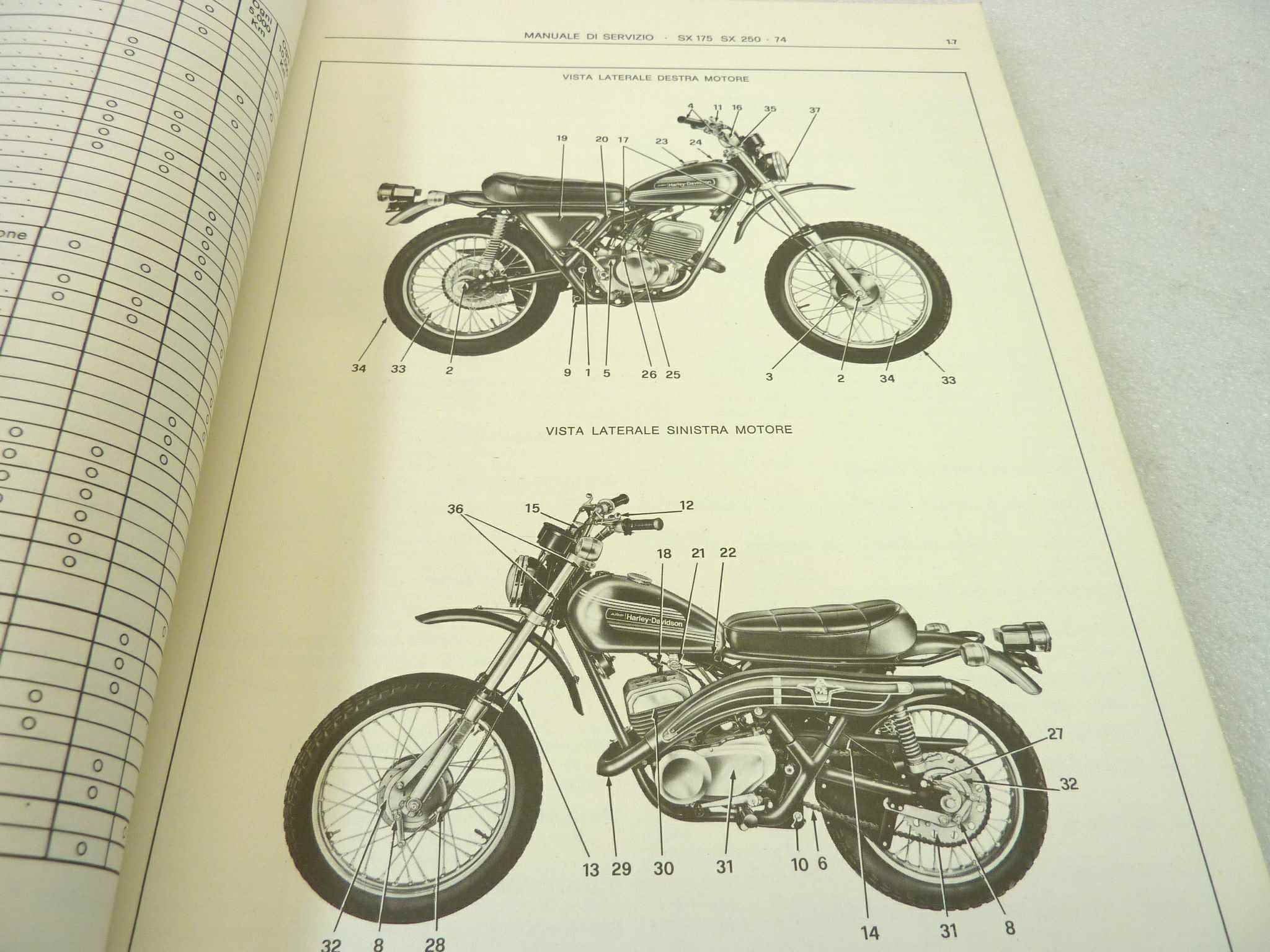 Manuale officina Cagiva AMF SX175 SX250 Shop Manual ORIGINALE ita - Motorcycle service Manual WORKSHOP riparazione dim 21,5 x 29,5 cm - immagine 5