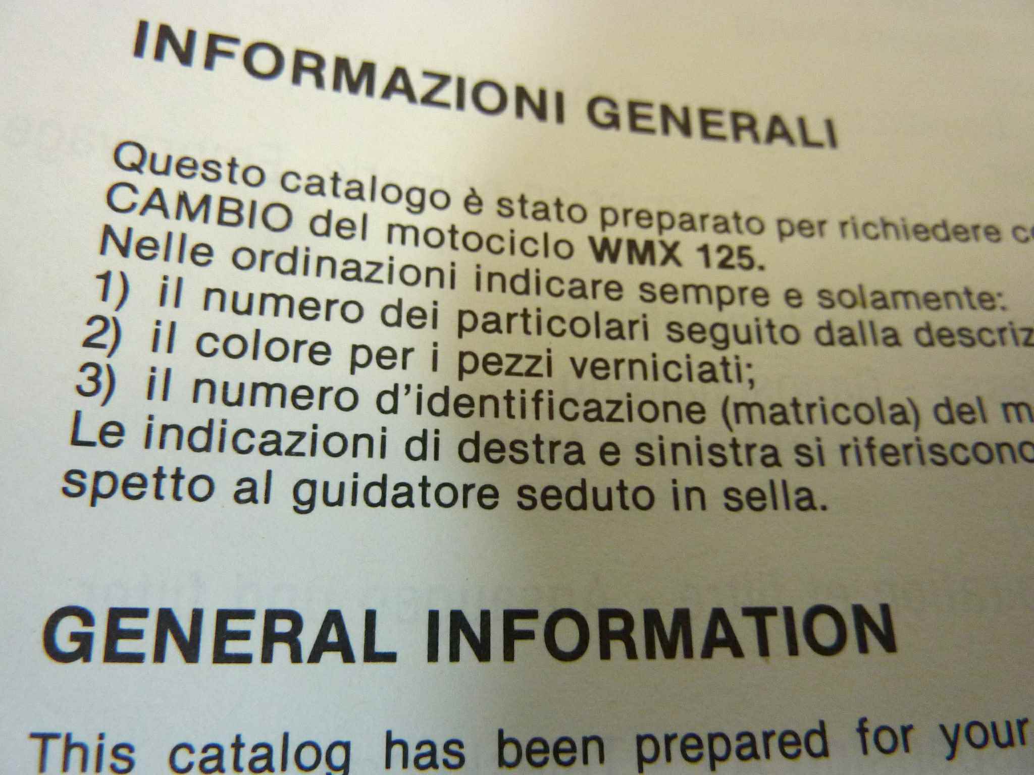Catalogo parti ricambio Cagiva WMX125 ricambi ORIGINALE ita fra eng esp Parts Catalog dim 21,5 x 29,5 cm - immagine 5