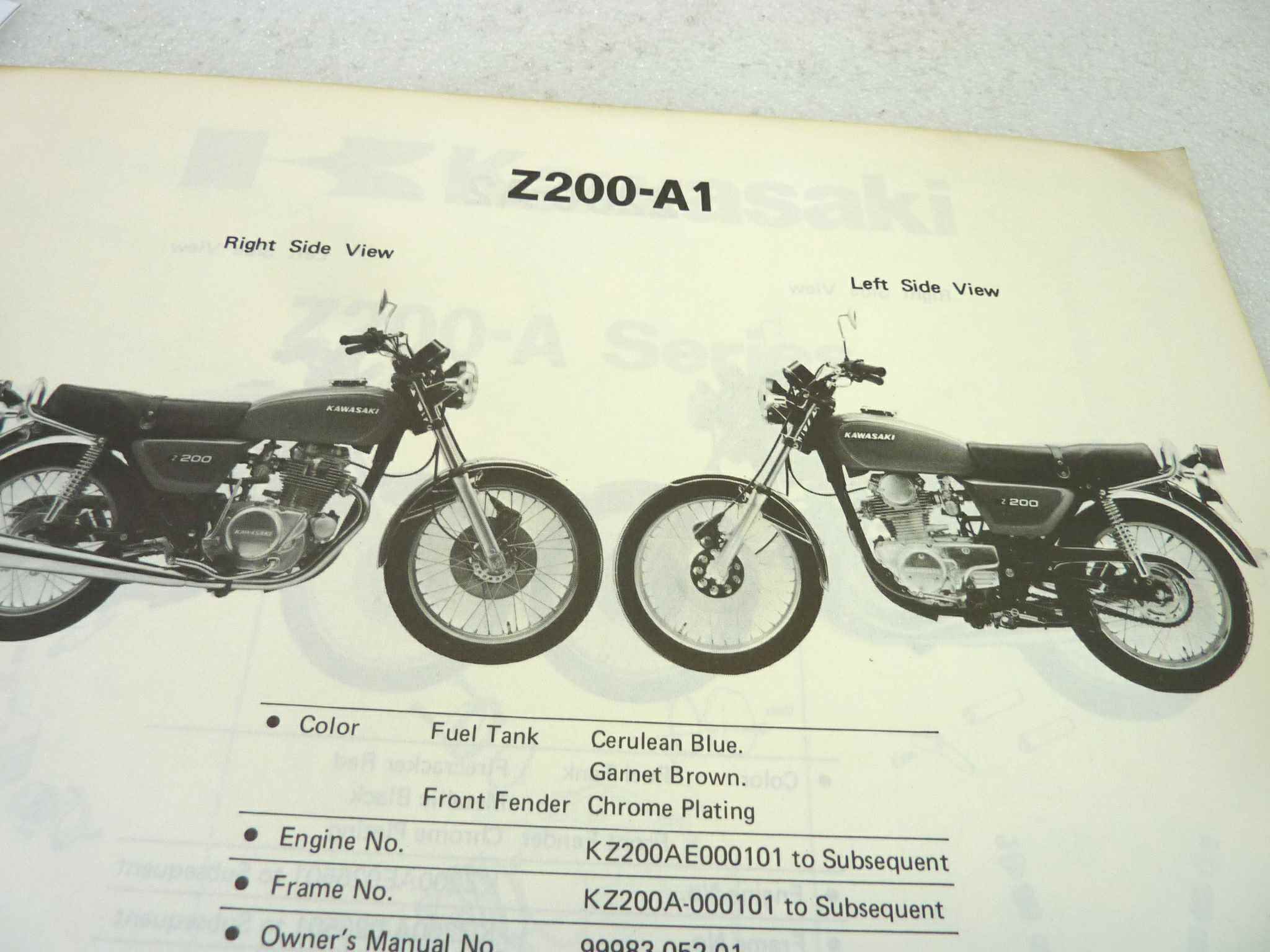 Catalogo parti ricambio Kawasaki Z200 A ricambi ORIGINALE eng Parts Catalog dim 18 x 26 cm - immagine 4