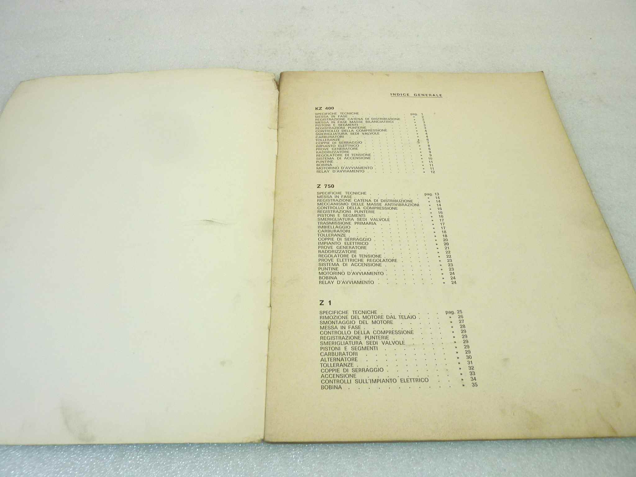 Manuale Kawasaki Serie Z 400 750 900 ita - immagine 3