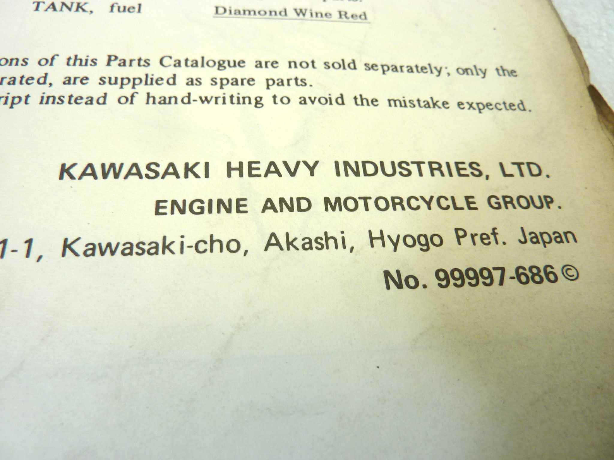 Catalogo parti ricambio Kawasaki Z1000 A1 ricambi ORIGINALE eng Parts Catalog dim 22 x 28 cm - immagine 6