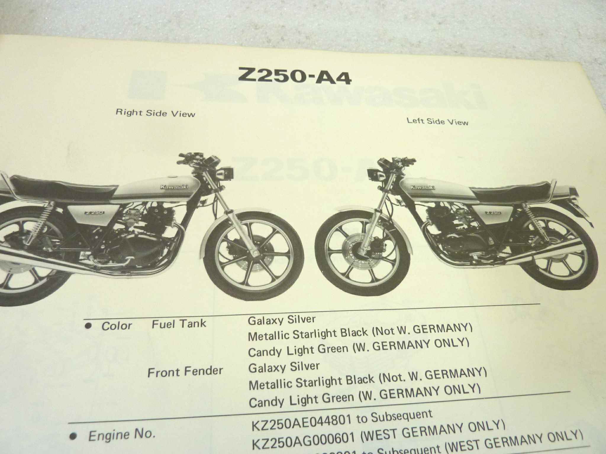 Catalogo parti ricambio Kawasaki Z250A ricambi ORIGINALE eng Parts Catalog dim 18 x 26 cm - immagine 6