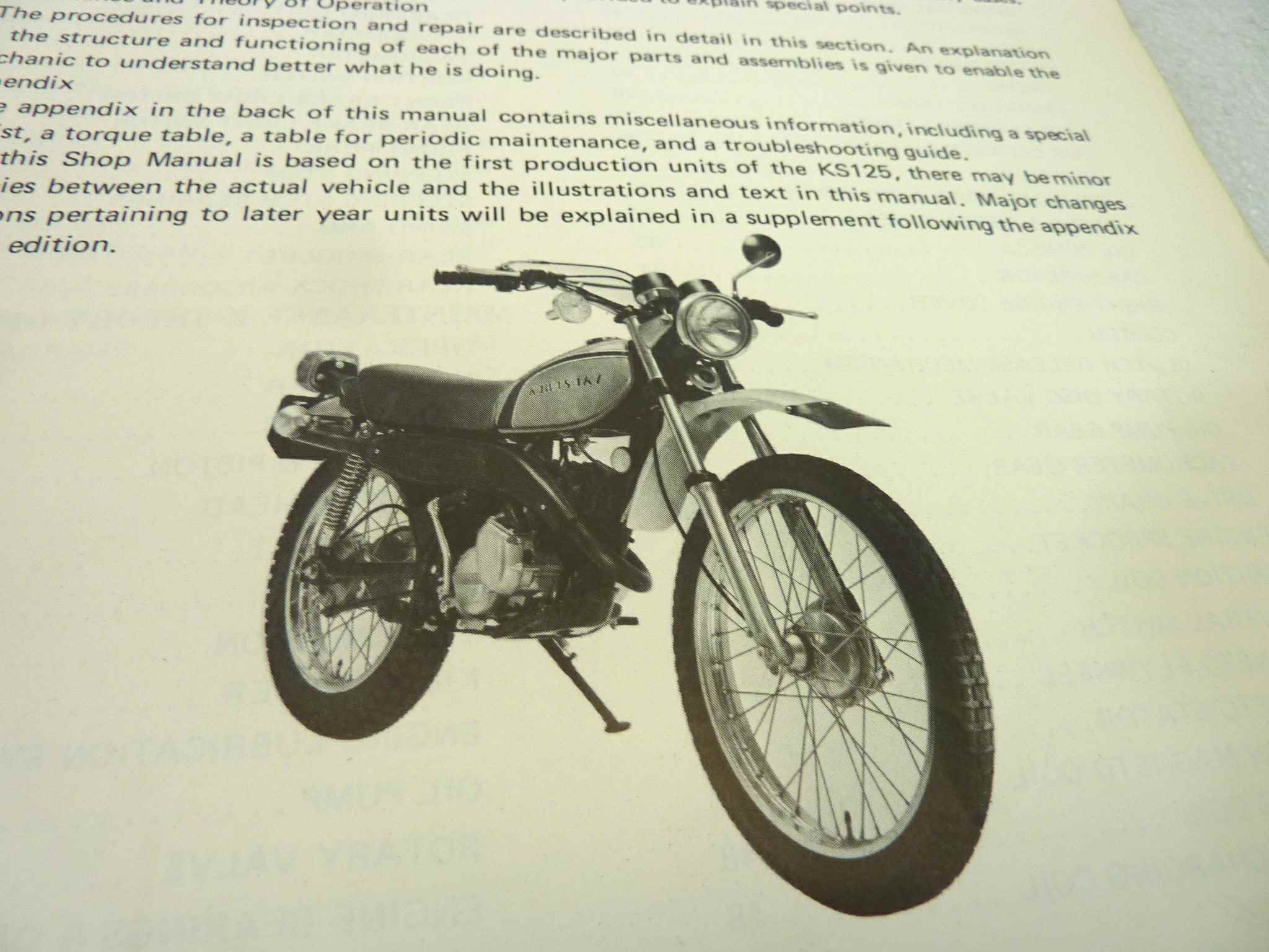 Manuale officina Kawasaki KS Series Shop Manual ORIGINALE eng - Motorcycle service Manual WORKSHOP riparazione dim 21,5 x 28 cm - immagine 5
