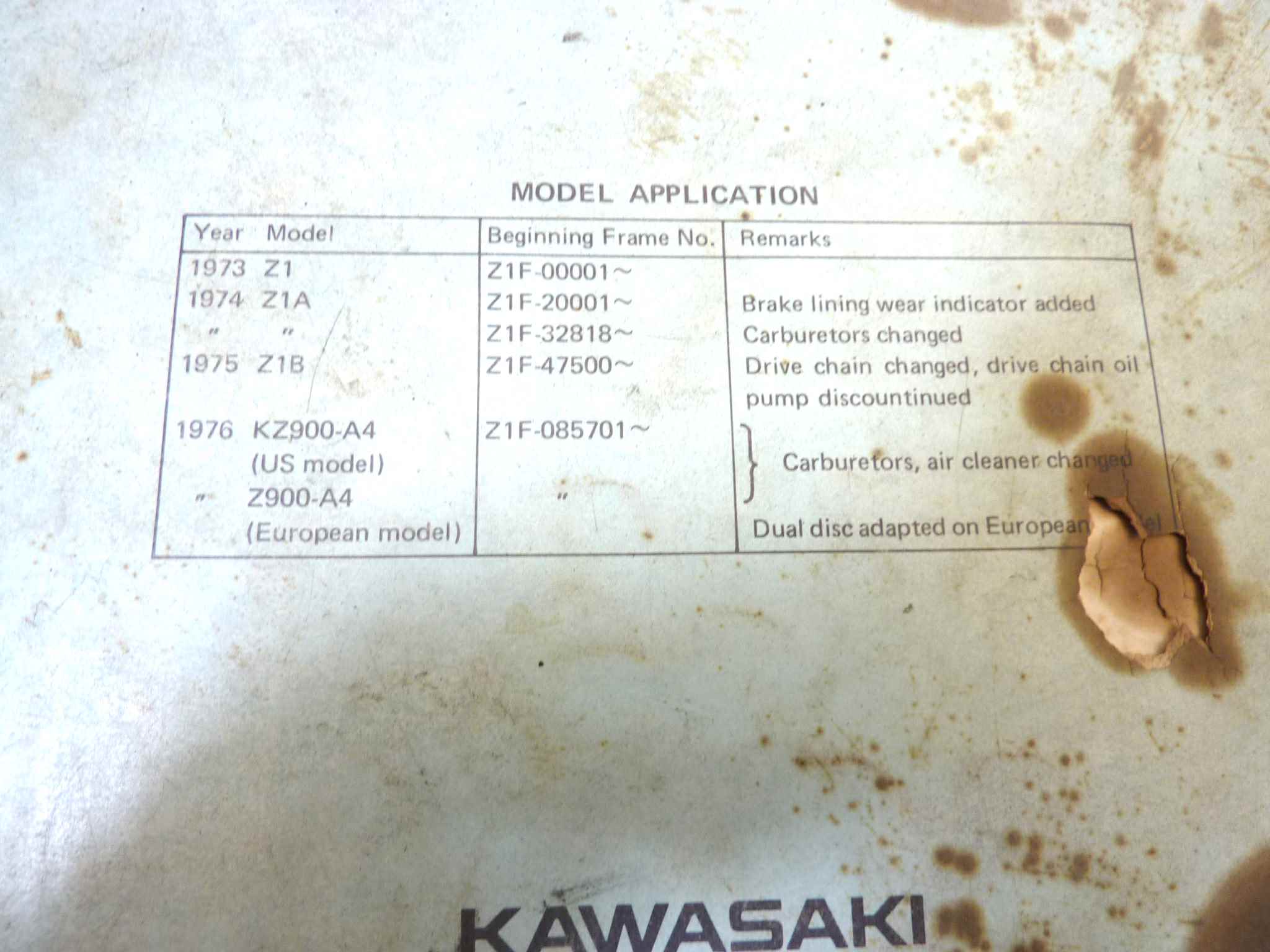 Manuale officina Kawasaki KZ900 Shop Manual ORIGINALE eng - Motorcycle service Manual WORKSHOP riparazione dim 21,5 x 28 cm - immagine 4