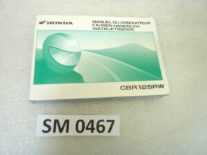 Libretto uso e manutenzione Honda CBR125 RW manuale utente ORIGINALE fra ger dim 15 x 10,5 cm NUOVO fondo di magazzino, LEGGI DESCRIZIONE