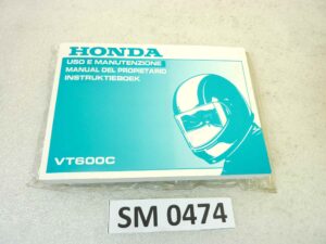 Libretto uso e manutenzione Honda VT600C manuale utente ORIGINALE ita ger esp dim 15 x 10,5 cm NUOVO fondo di magazzino, LEGGI DESCRIZIONE