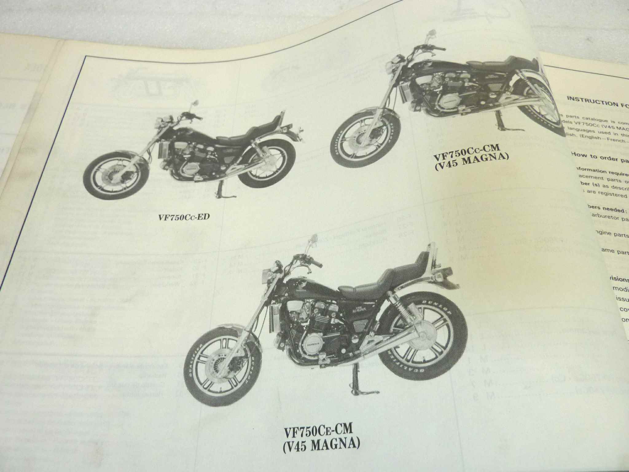 Catalogo parti ricambio Honda VF750C V45 Magna 3 ricambi ORIGINALE eng fra ger esp Parts Catalog dim 21,5 x 28,5 cm - immagine 8