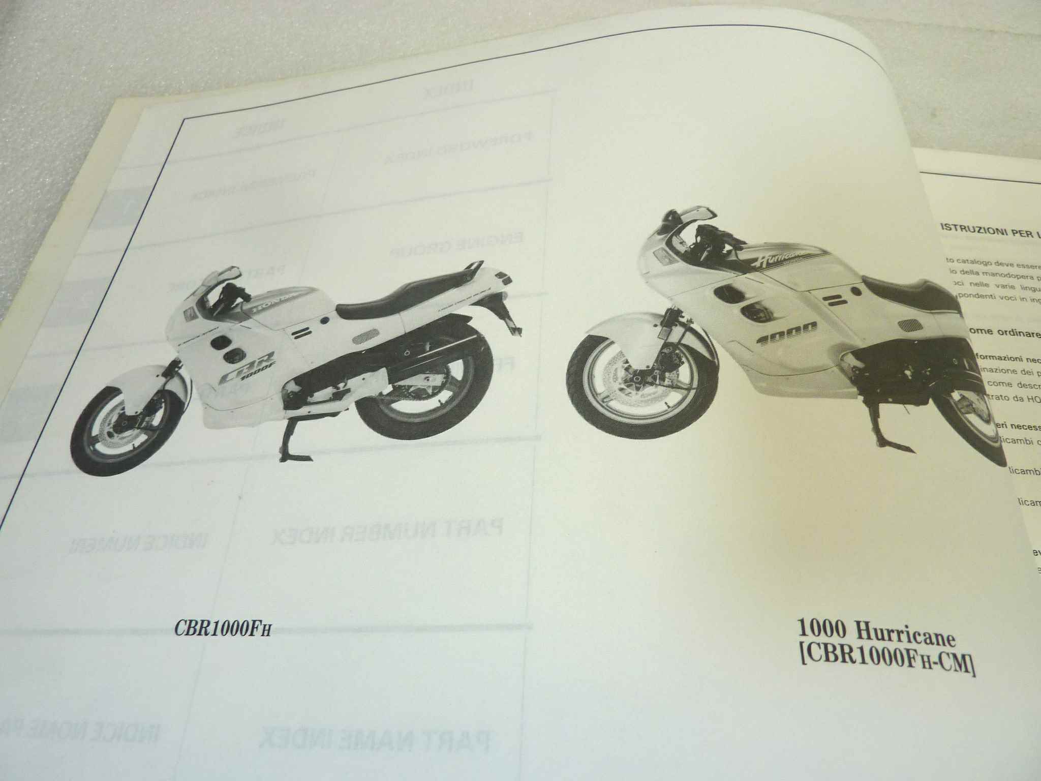 Catalogo parti ricambio Honda CBR1000 Hurricane 1 ricambi ORIGINALE ita eng Parts Catalog dim 21,5 x 28,5 cm - immagine 6