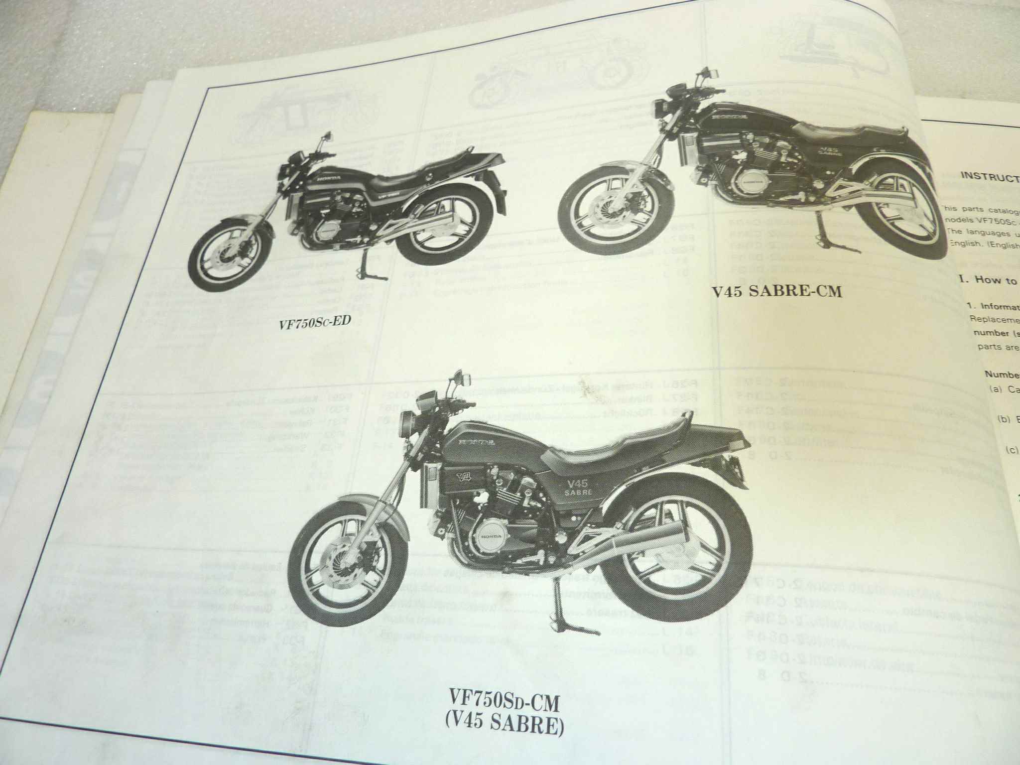 Catalogo parti ricambio Honda VF750S V45 Sabre 5 ricambi ORIGINALE eng fra ger esp Parts Catalog dim 21,5 x 28,5 cm - immagine 6