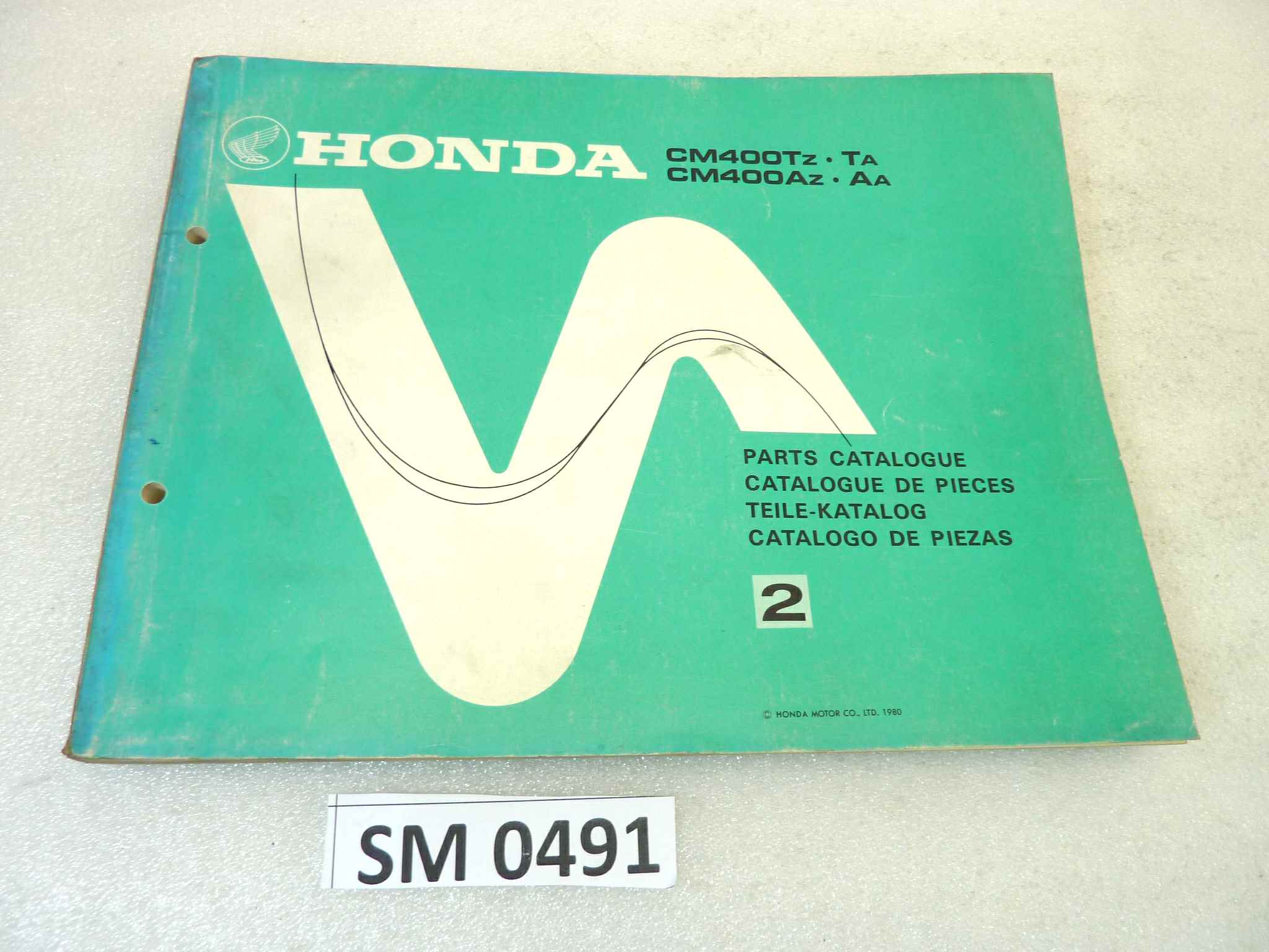 Catalogo parti ricambio Honda CM400T A 2 ricambi ORIGINALE eng fra ger esp Parts Catalog dim 21,5 x 28,5 cm