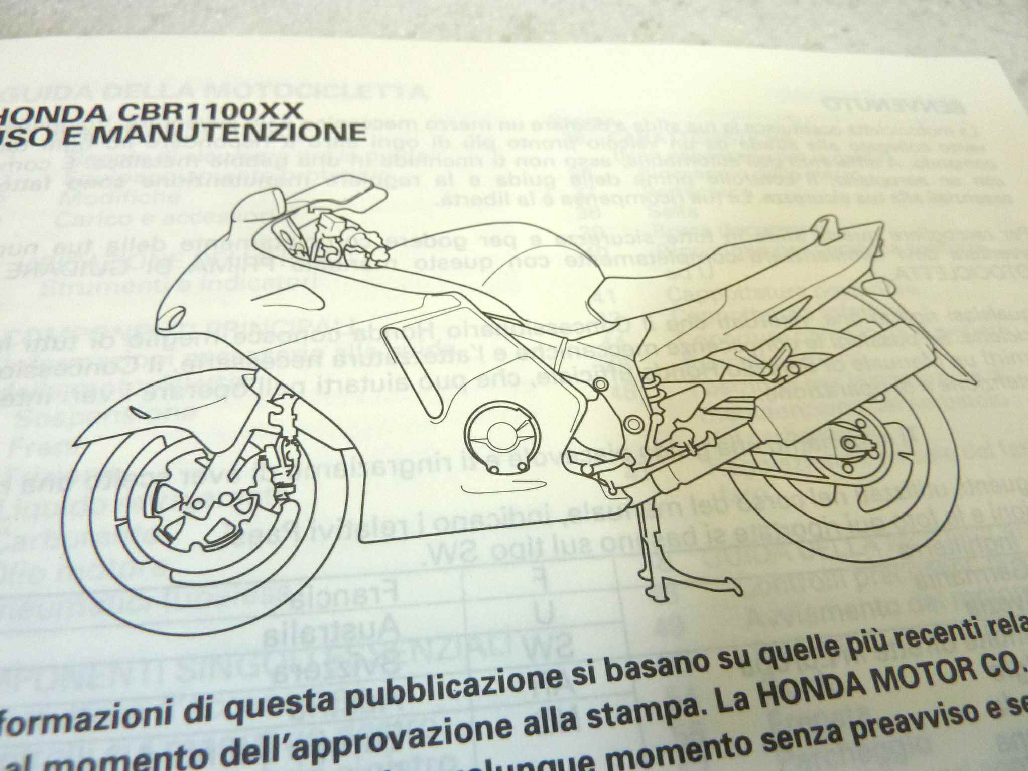 Libretto uso e manutenzione Honda CBR1100XX manuale utente ORIGINALE ita esp dim 15 x 10,5 cm - immagine 6