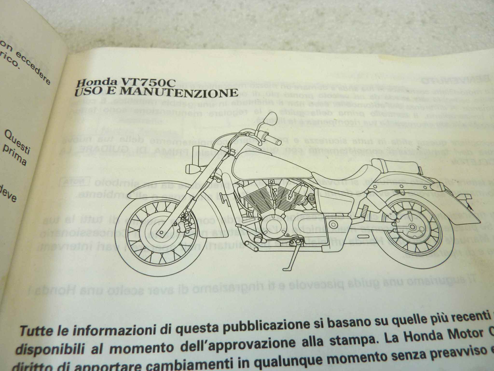 Libretto uso e manutenzione Honda VT750C manuale utente ORIGINALE ita esp dim 15 x 10,5 cm - immagine 5