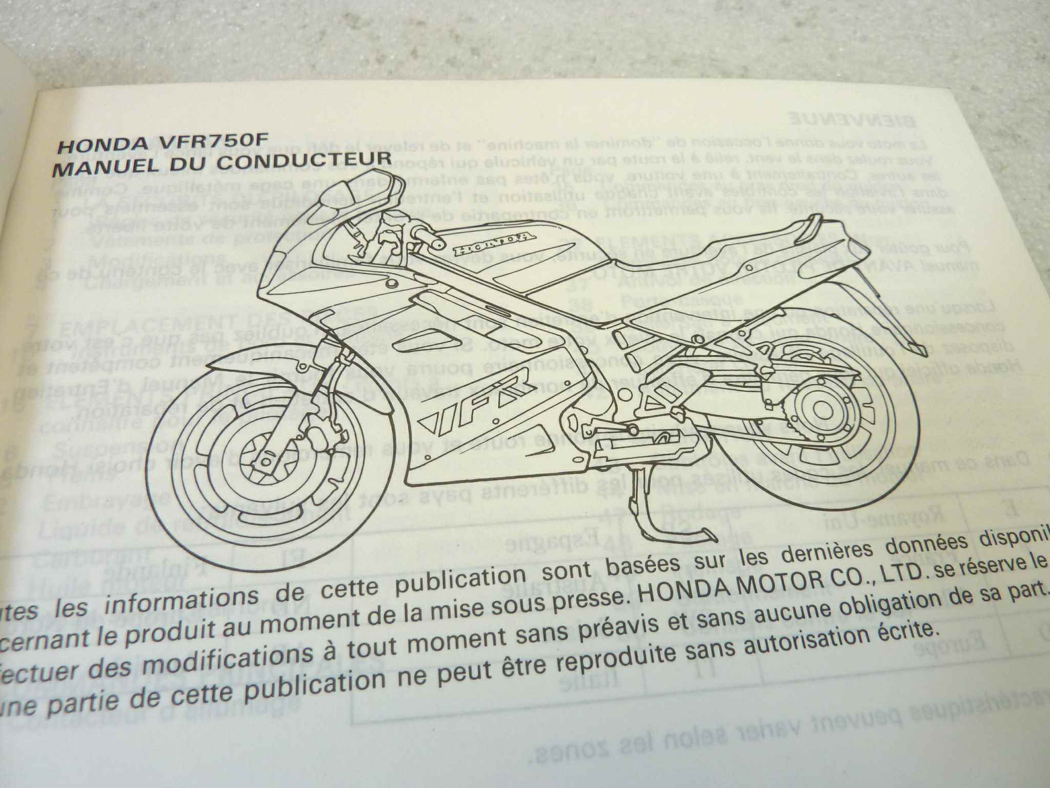 Libretto uso e manutenzione Honda VFR750F manuale utente ORIGINALE ita fra ger dim 15 x 10,5 cm - immagine 6